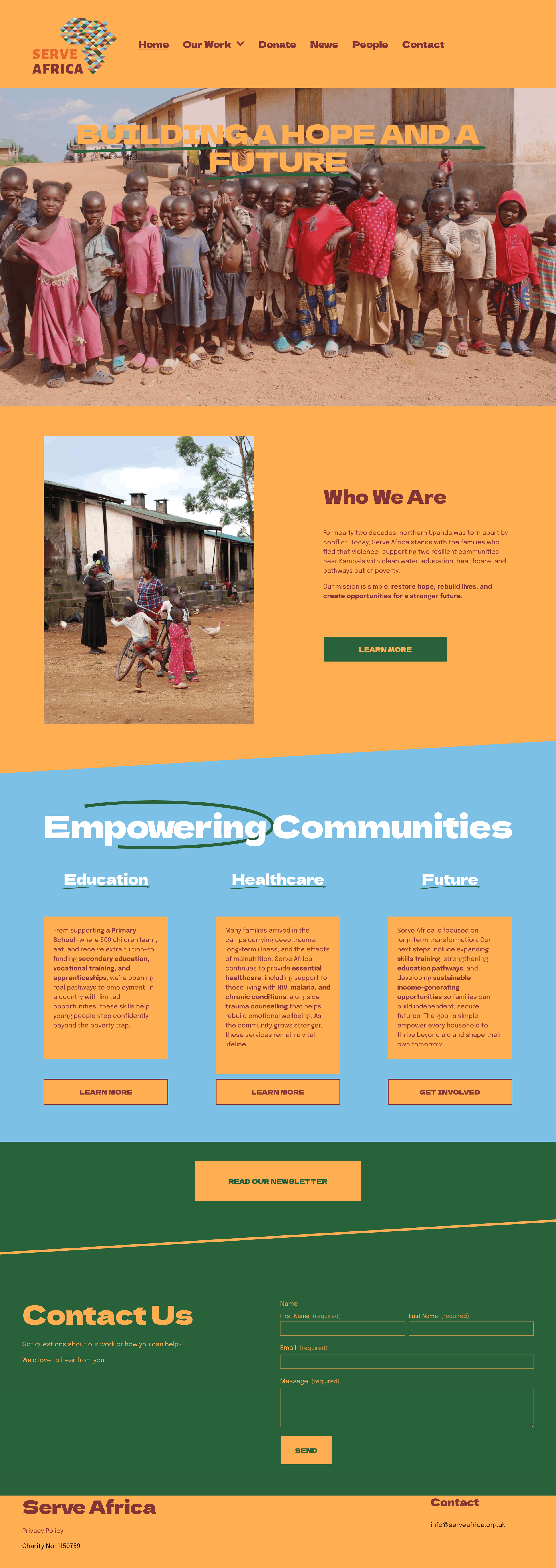 Serve Africa Website Screenshot