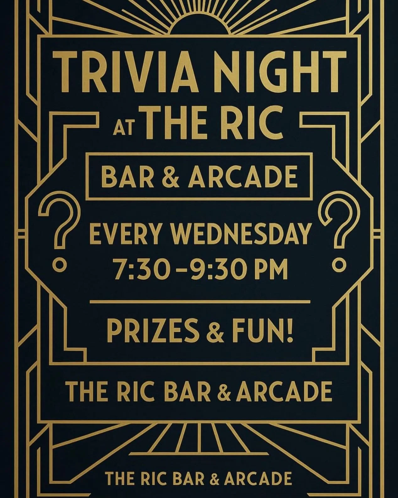 You read it right&hellip; Trivia this Wednesday from 7:30pm - 9:30pm.

The RIC
5515 College Ave
@the_ricbar
