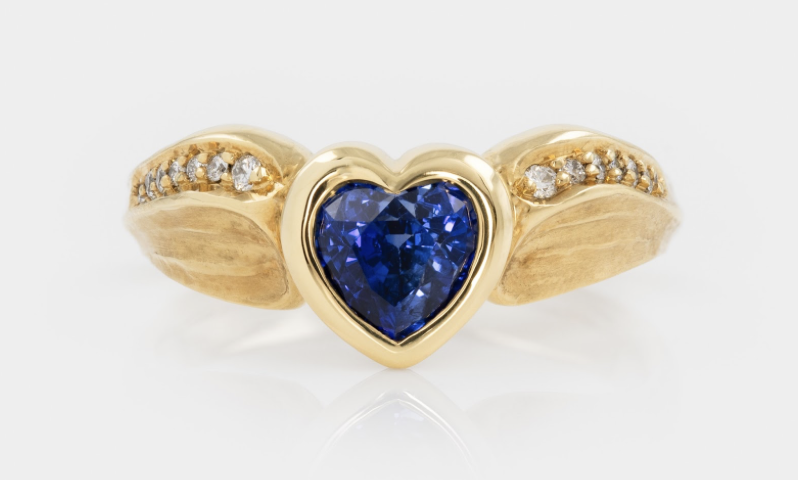 Blue Sapphire Heart Ring