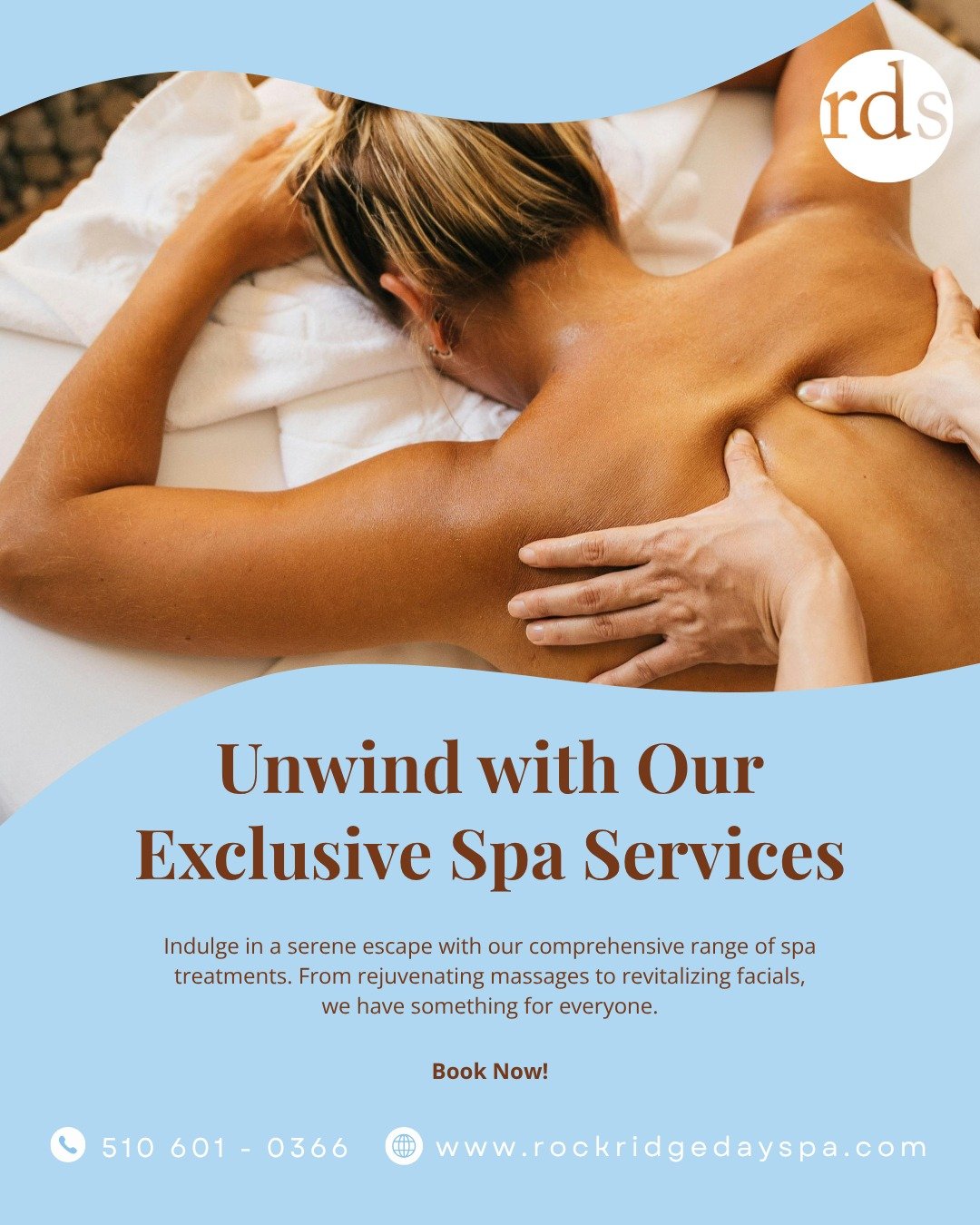Treat your loved one to the ultimate self-care experience with exclusive spa services &mdash; from soothing massages to revitalizing facials, their moment of serenity starts here. Book an appointment or gift a certificate.

Rockridge Day Spa
5413 Col