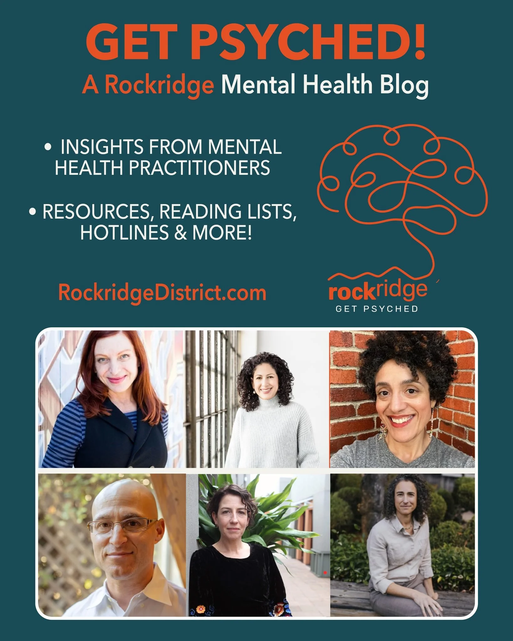 Rockridge is home to hundreds of mental health professionals offering a wide variety of approaches for individuals, couples, families, and groups. Get practical tips, learn more about them, and find resources at:  RockridgeDistrict.com/wellness

#roc