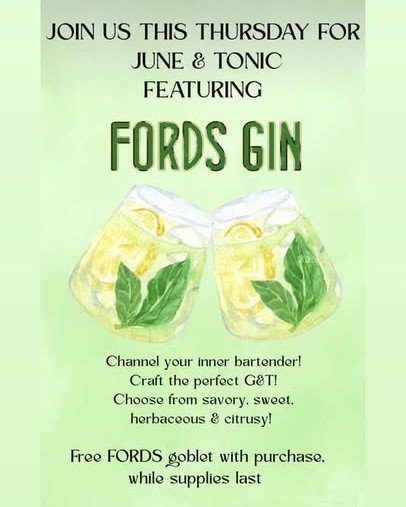Sip Into Summer is here every Thursday 5&ndash;8pm at the ACRE caf&eacute;!

🍋 Build your own @fordsgin  Gin &amp; Tonic on June 11: Pick your botanicals, keep the goblet

🍷 Story of Soil @storyofsoilwine  Flight Night on June 18: Come meet the win