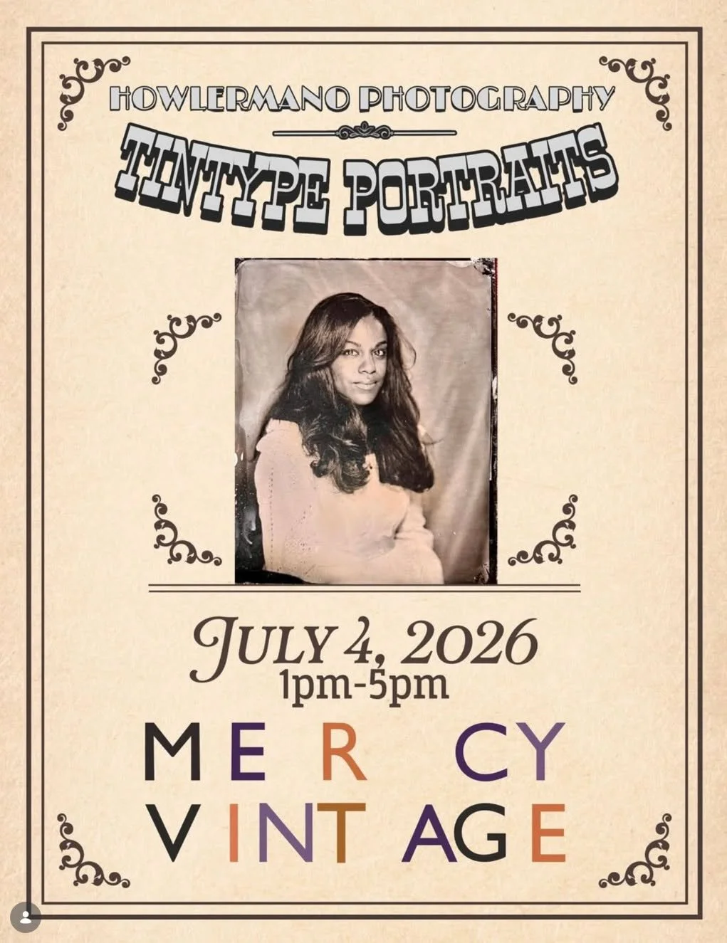 Get your Howlermano Photography Tintype Portrait!

JULY 4 from 1pm-5pm
MERCY VINTAGE
5505 College Ave
mercyvintage.com
@mercyvintage