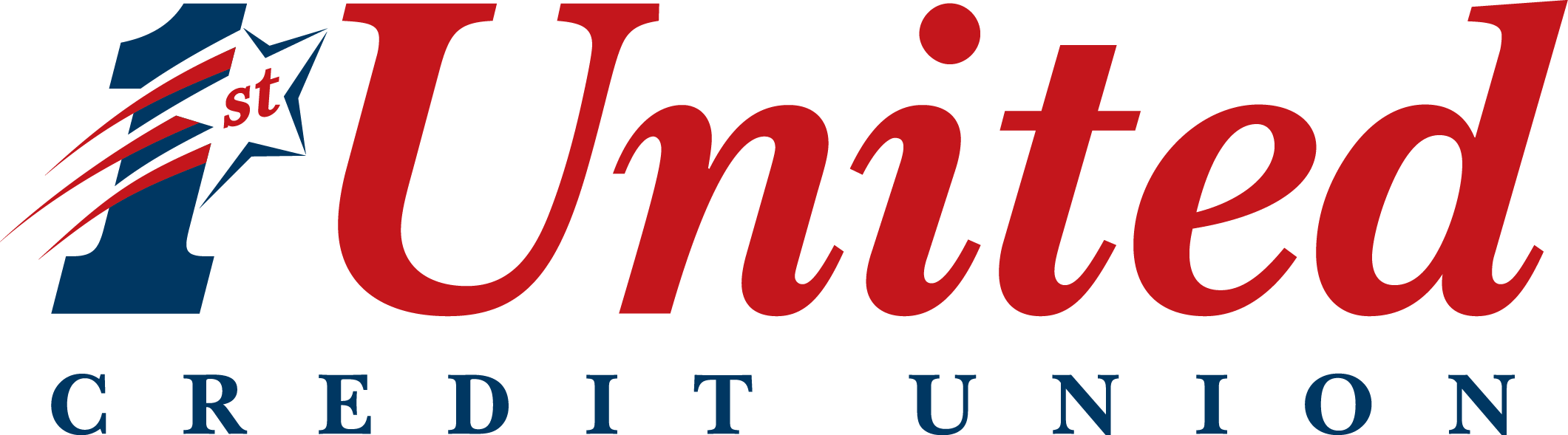 Logo of United Credit Union featuring a stylized number 1 with an American flag motif and the text 'United' in red and 'Credit Union' in blue.