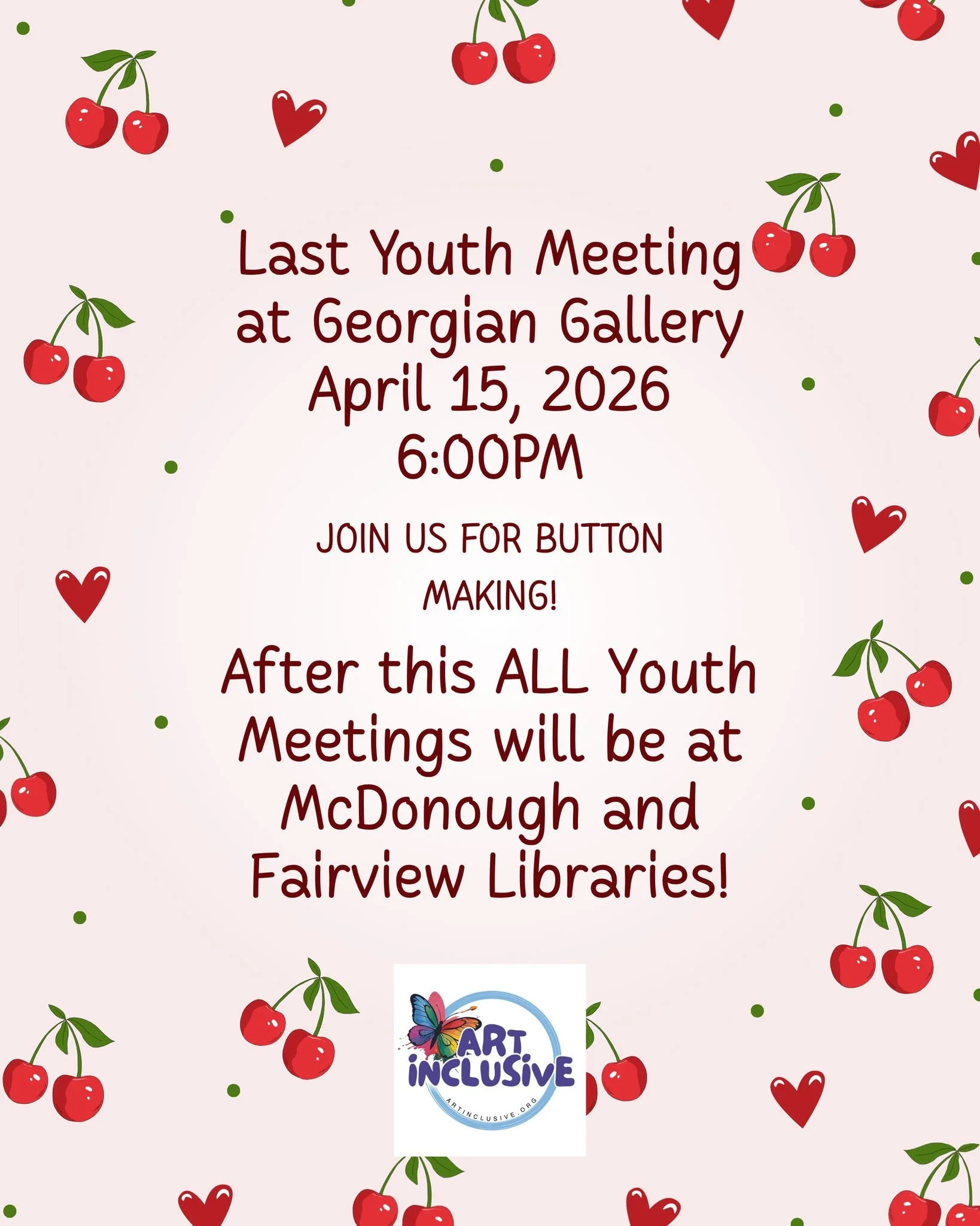 Starting in May, our youth meeting schedule will be changing. Mrs. Amanda will have the schedule posted shortly. Please join us this Wednesday, as we have our last youth meeting at @georgian_gallery. We will be doing button making! Aaron will be stat