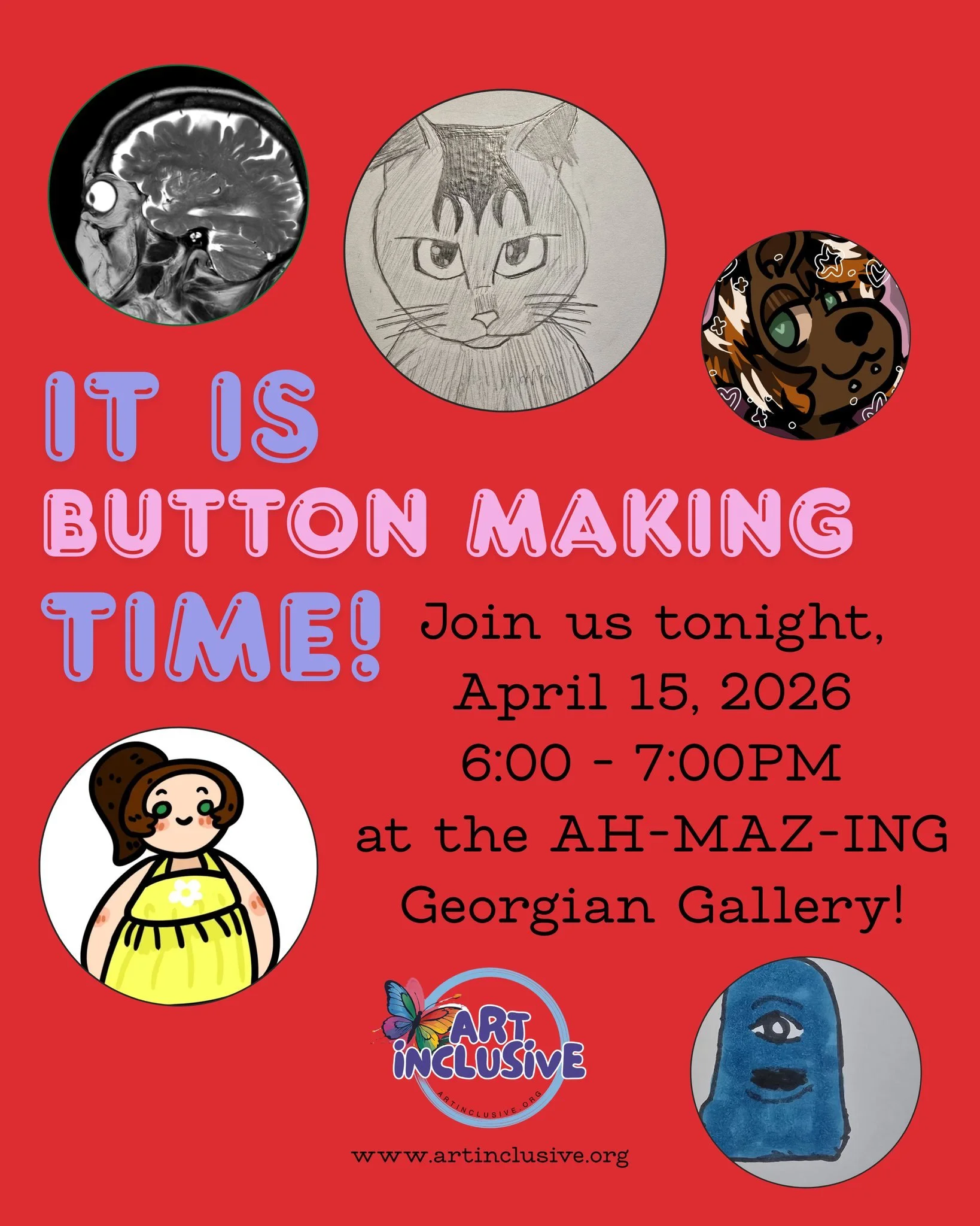 You know what time it is! Let's make some BUTTONS! You know, the kind you pin on your backpack? See you this evening, @georgian_gallery!!

#buttonmaking #youthartgroup #InclusionInAction #lgbtqfriendly