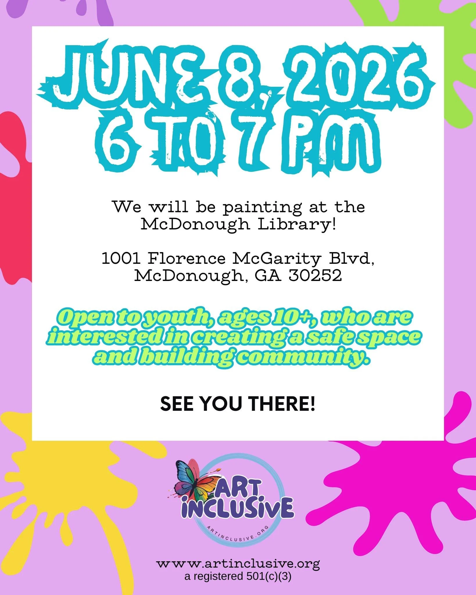 Will you be visiting us at the McDonough Library this Monday, June 8th at 6pm? We are going to be working on a painting project that will be turned into bookmarks for our local @fothcls (Friends of the Henry County Public Library System). Since we wi