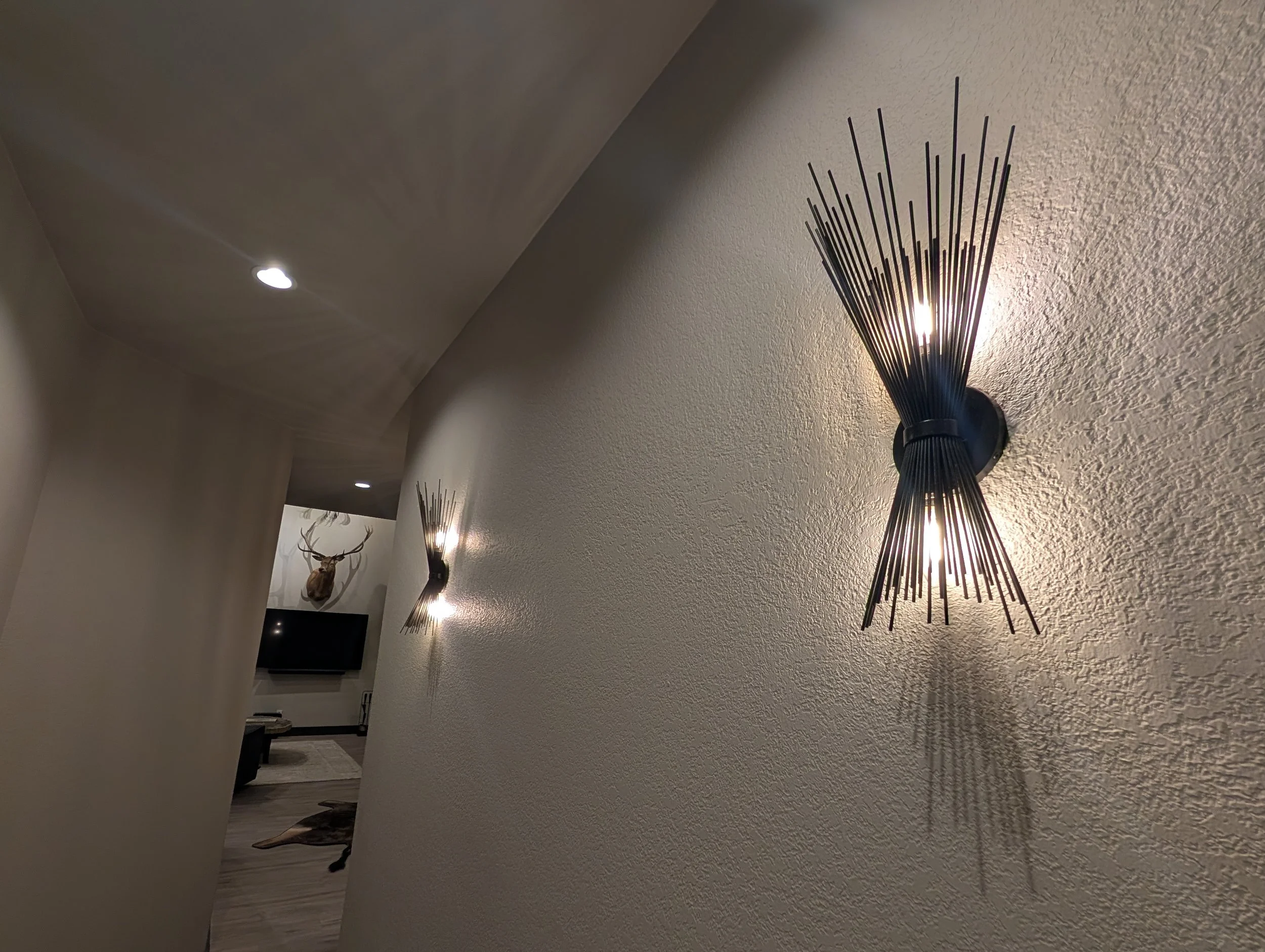 Interior lighting in hallway installed by BP Electrical Services