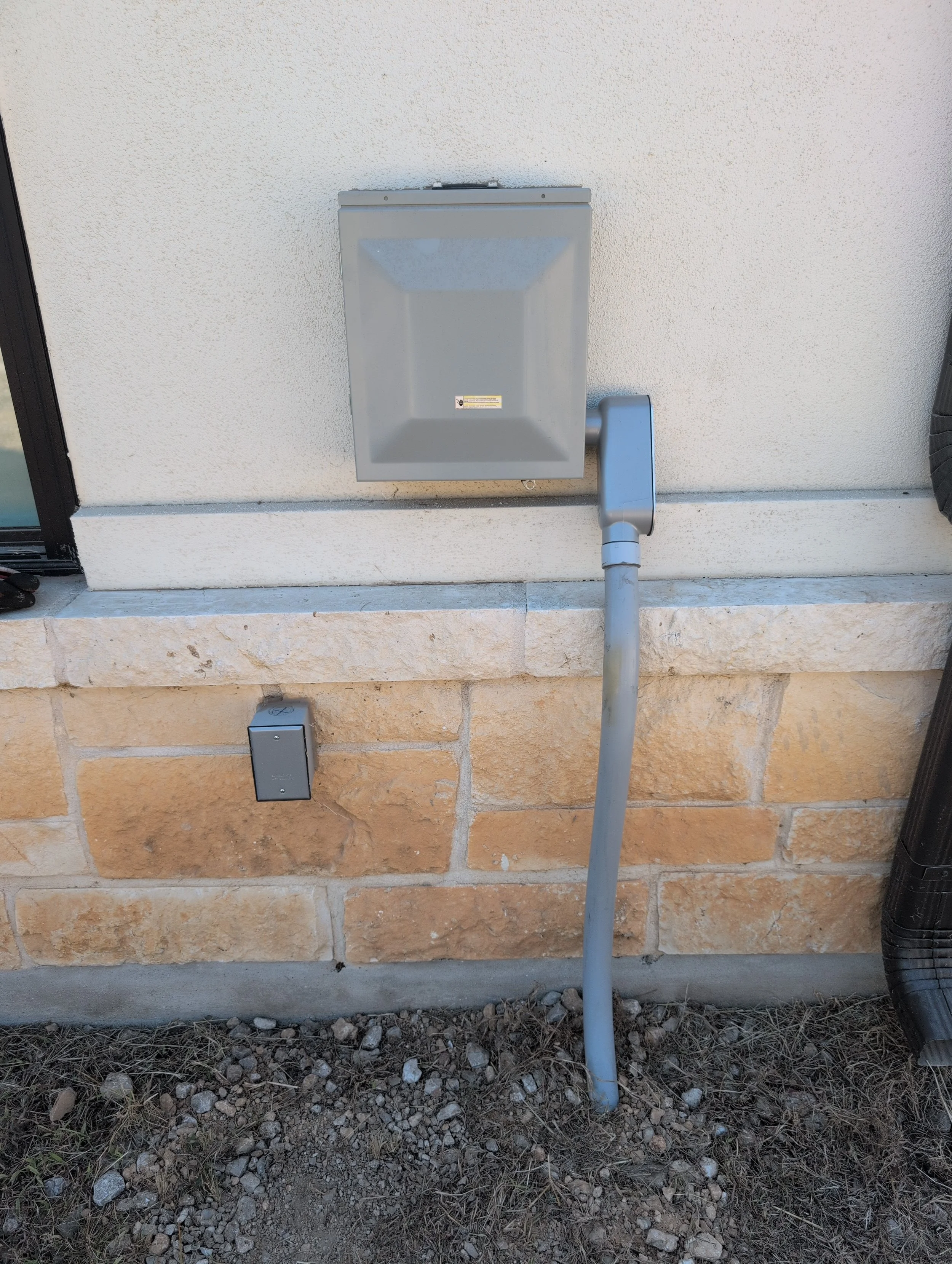Exterior electrical box and wiring, installed by BP Electrical Services