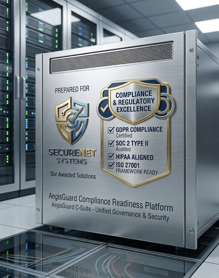 A digital illustration showing the concept of compliance, with words such as 'Policies', 'Standards', 'Laws', 'Regulation', 'Rules', and 'Governance', connected to a glowing globe, representing global compliance standards and regulations.