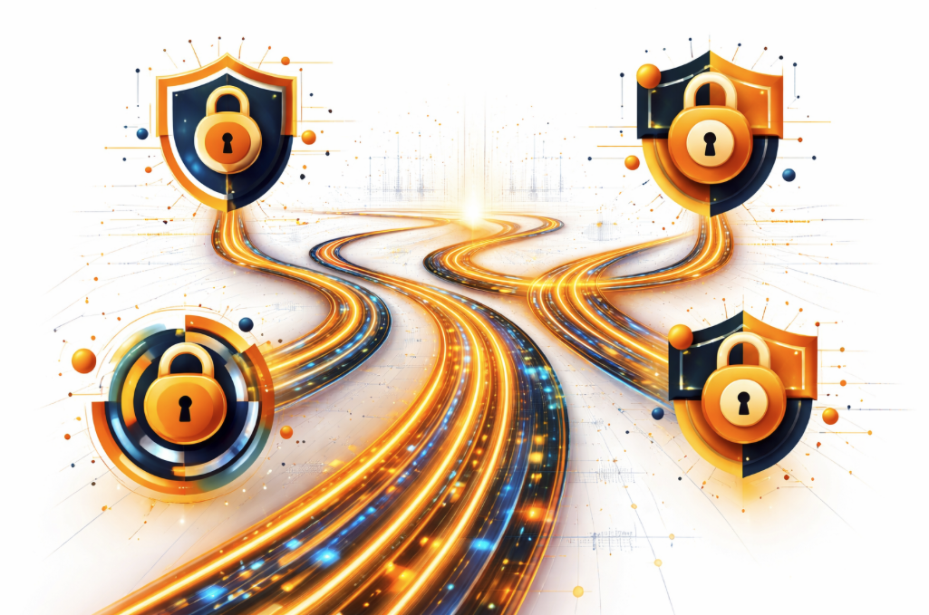 Close-up of a stethoscope on a digital network background, symbolizing healthcare technology.