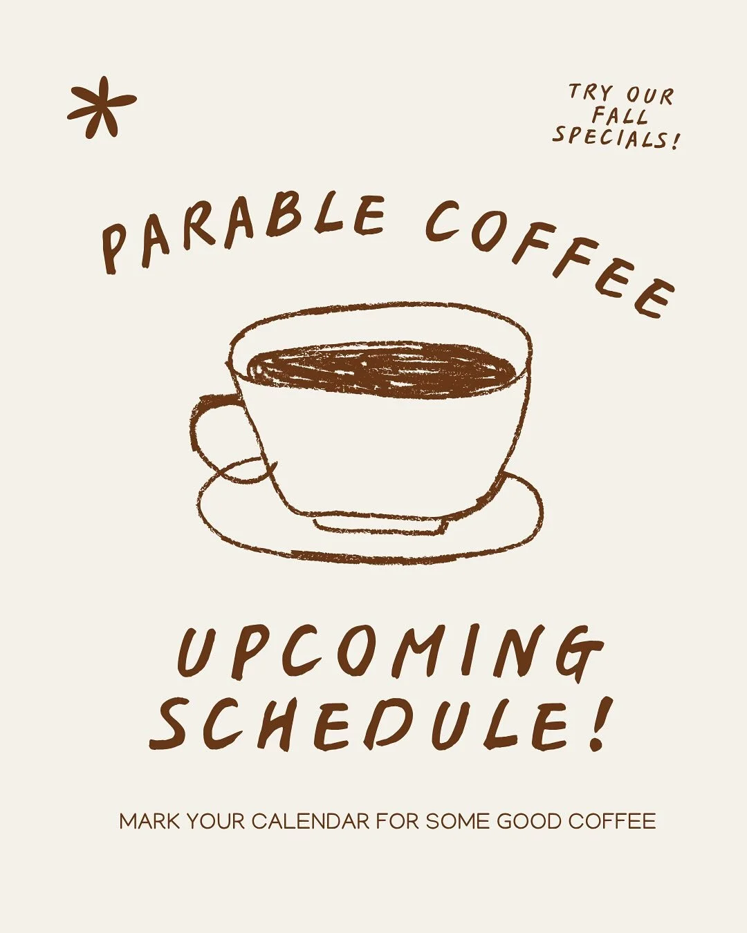 perfect fall weather for some coffee π 
can’t wait to see y’all!