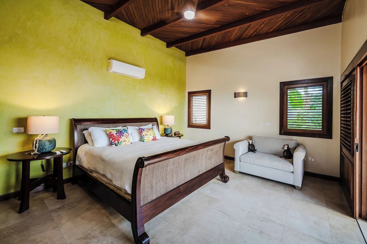 Private guest suite off the pool also features a pull out twin loveseat