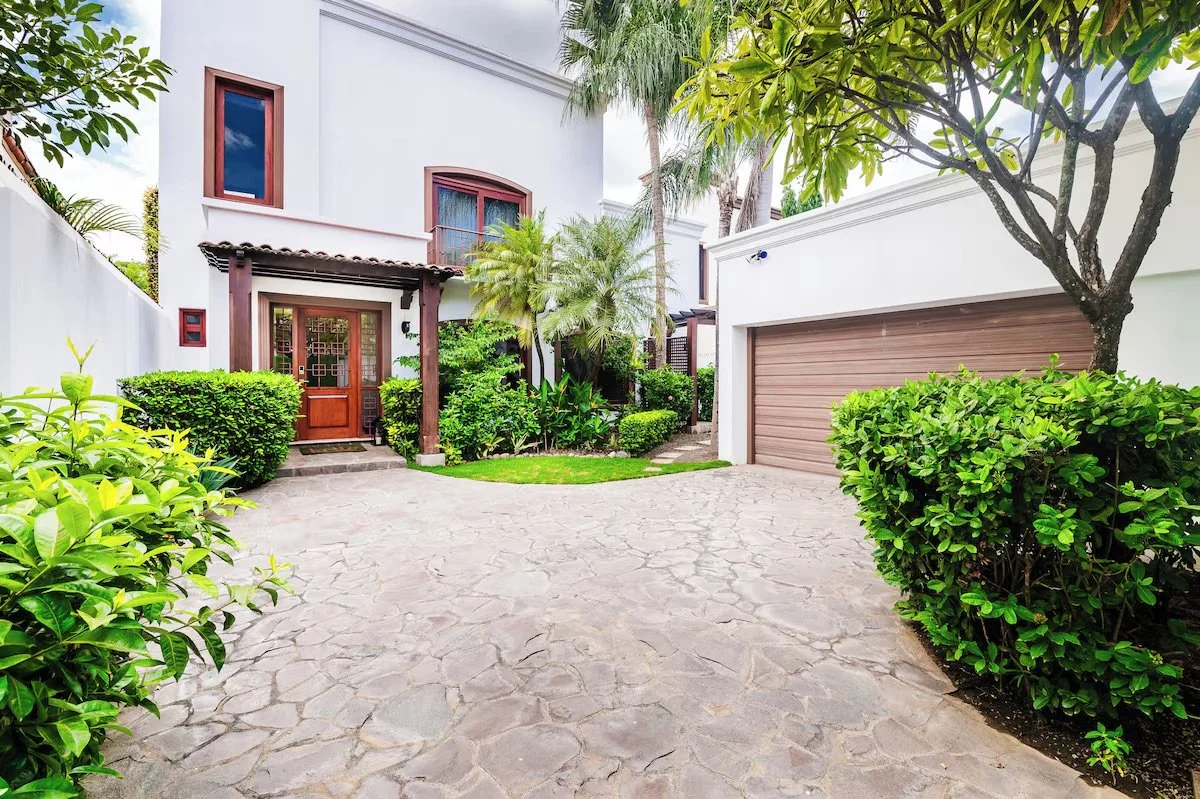 Gated front courtyard with off street parking
