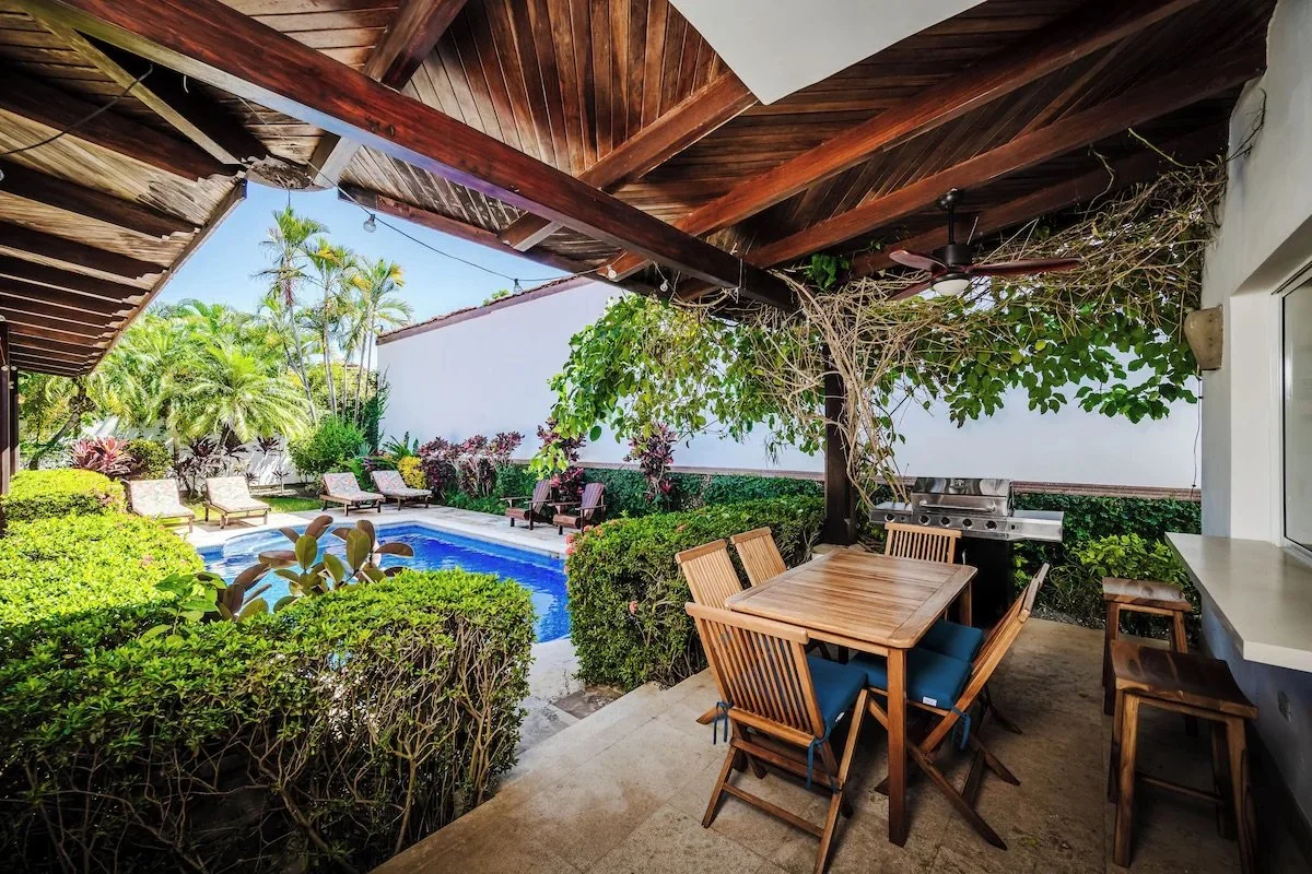 Back patio and gas grill
