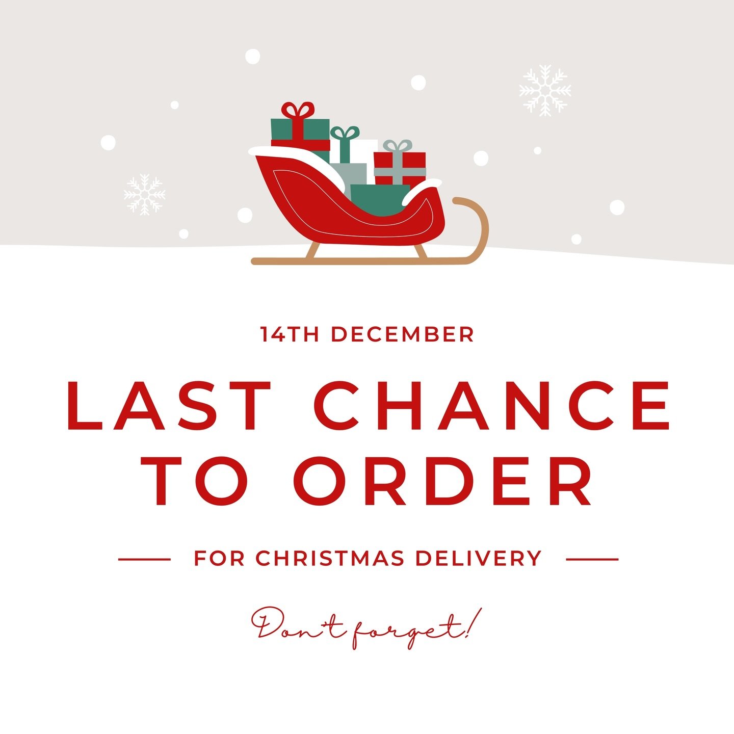 🎁 **LAST CHANCE for Holiday Delivery!** 🎁
If you&rsquo;re hoping to get your gifts in time for the holidays, you&rsquo;ll want to place your order by DECEMBER 14th!

Don&rsquo;t wait, our most popular pieces are going fast, and we want to make sure