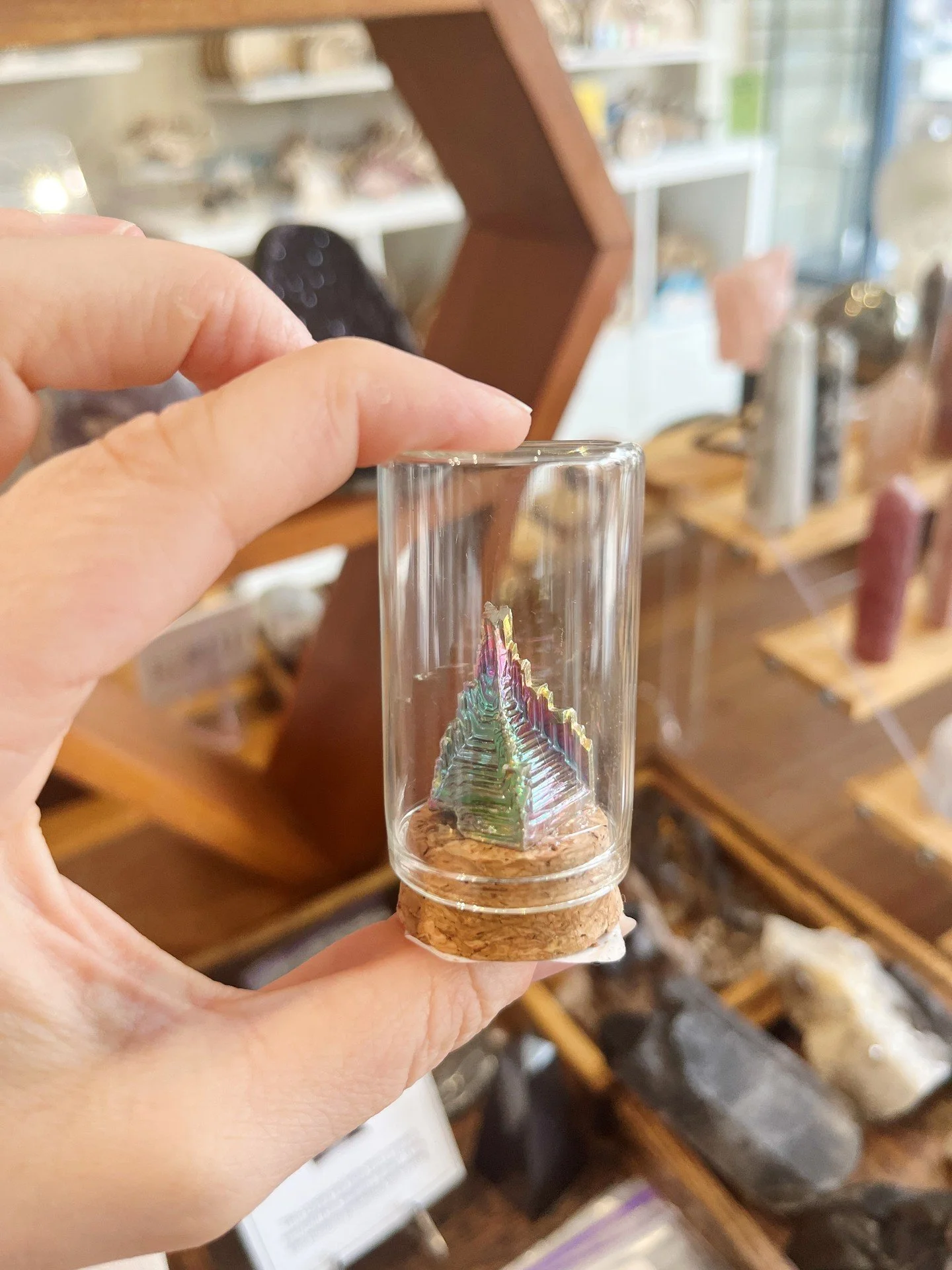 About Bismuth:
Bismuth is a naturally occurring elemental metal, though the vibrant crystal formations most commonly seen in shops are intentionally grown through a controlled cooling process.

How it is formed:
Bismuth is a chemical element (symbol 