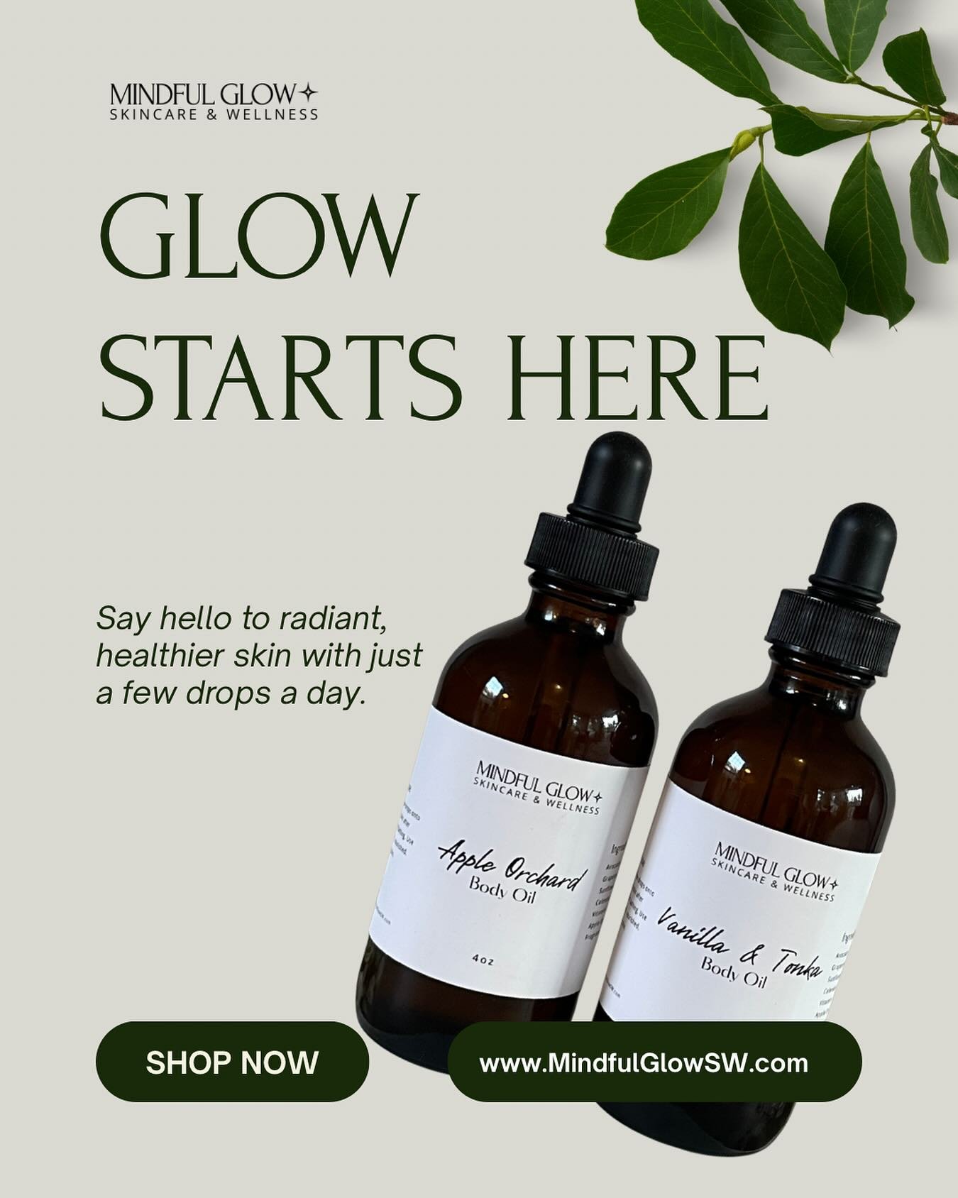 ✨ Nourish your skin, the mindful way ✨
Our Mindful Glow Body Oils are crafted to deeply hydrate, soften, and restore your skin&rsquo;s natural radiance. Each blend is infused with rich plant oils like avocado, grapeseed, and sunflower, bringing your 