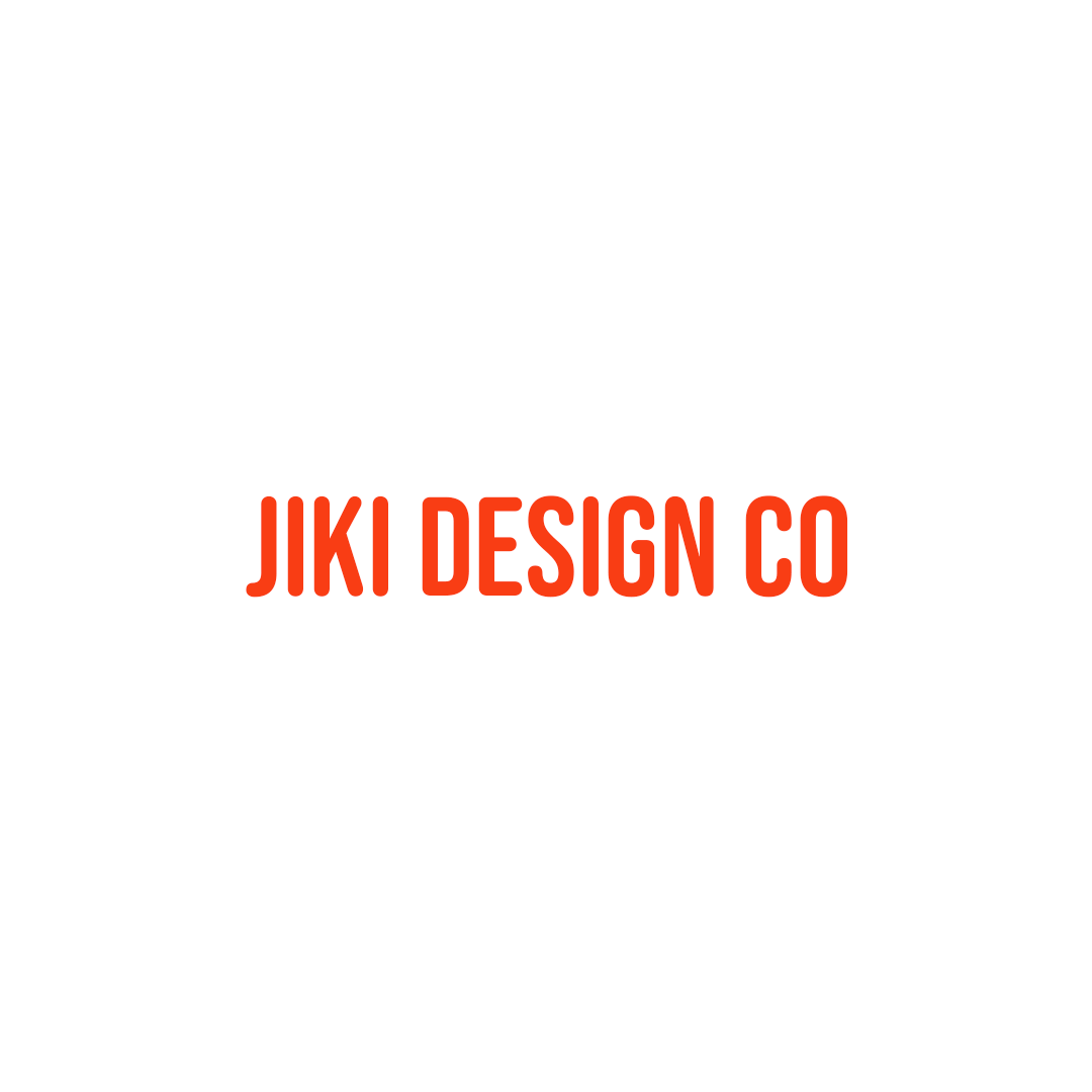 JIKI DESIGN CO logo in red text on a white background