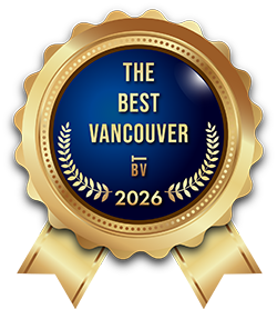 Award badge with gold and blue design, reads 'The Best Vancouver by 2026'.