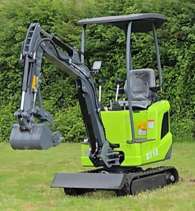 Front view of E11E Electric mini excavator