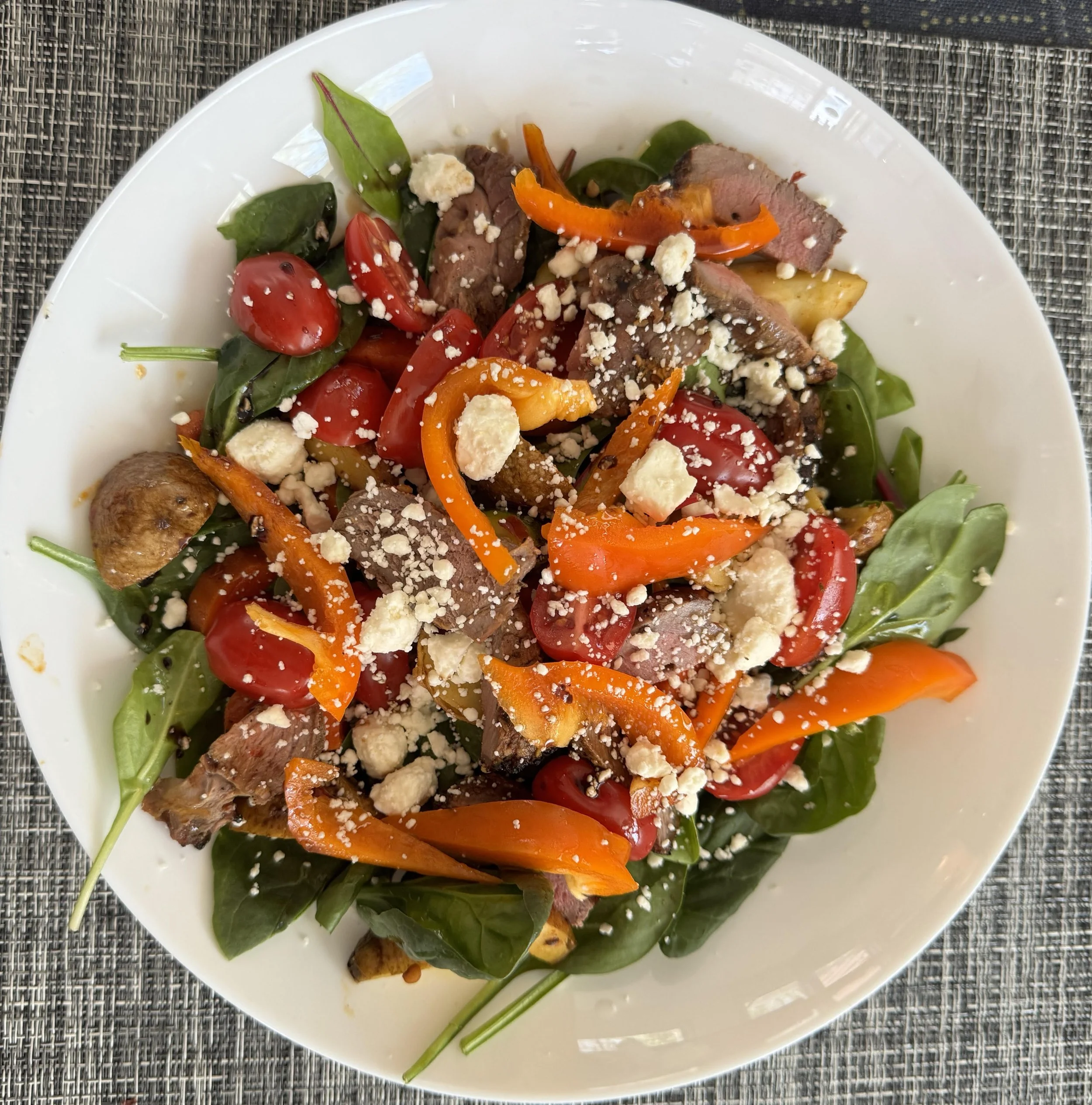 Salad with pork and potatoes leftovers.jpg