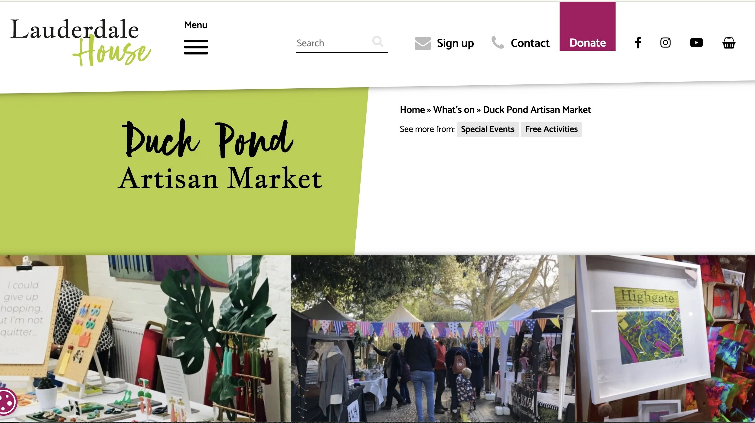 Launderdale House. Duck Pond Artisan Market
