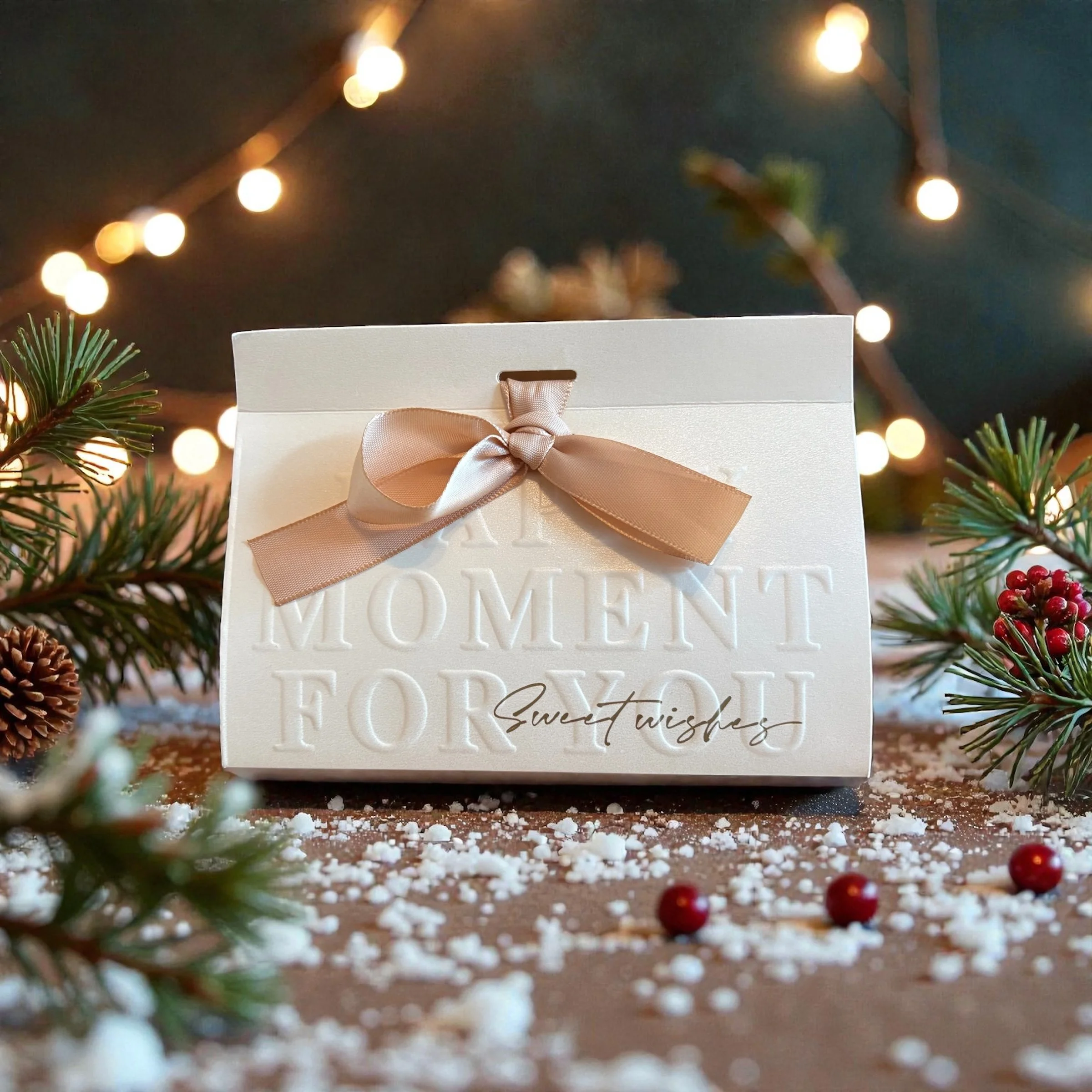 Large Triangle Gift Box 'Happy Moment for you.  Sweet Wishes'