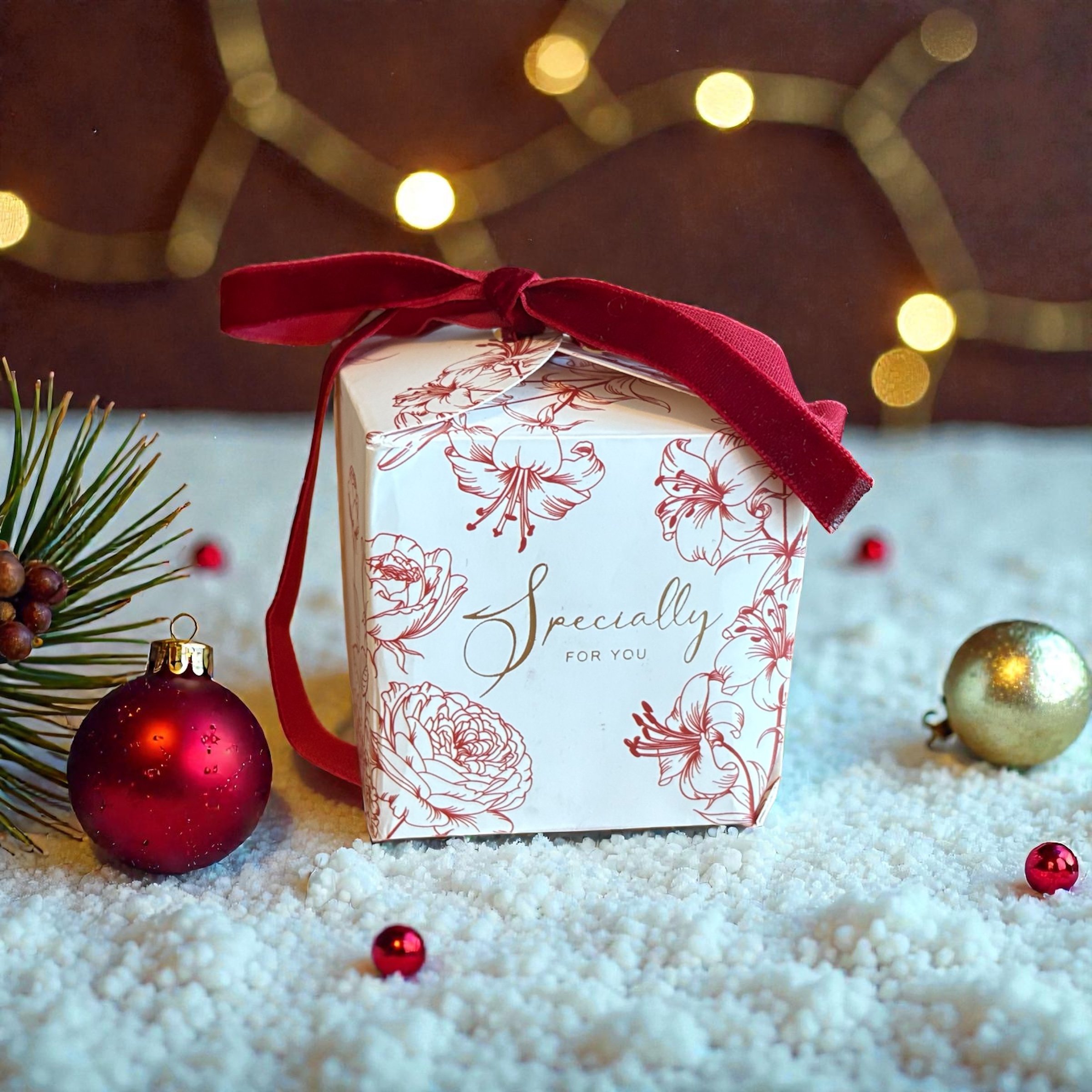 Red Cardboard Gift Box.  Specially for you.