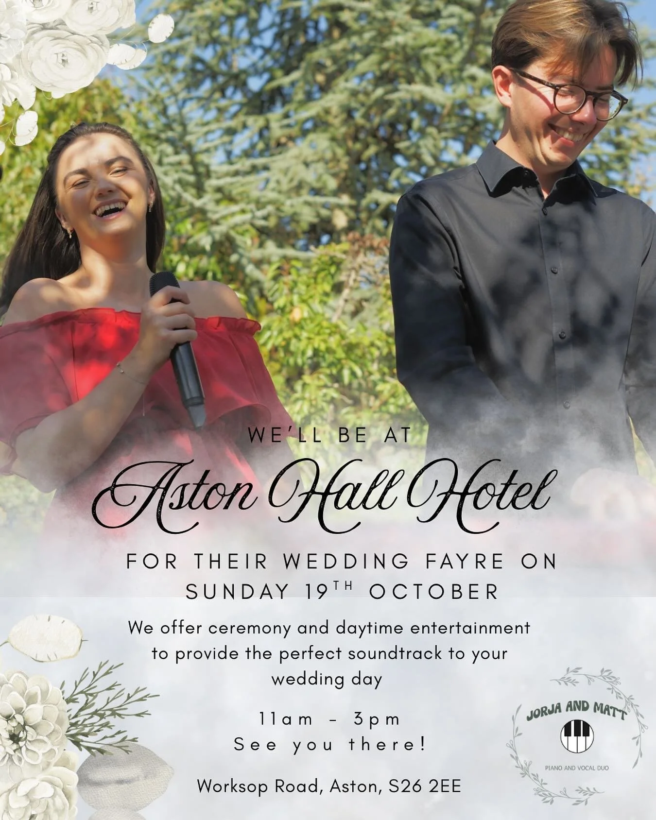 Will we be seeing you at Aston Hall Hotel on Sunday? We hope so!!💖
#sheffieldwedding #weddingentertainment #acousticduo