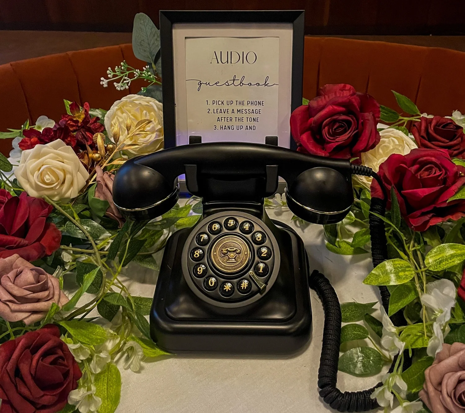 Vintage phone audio guestbook