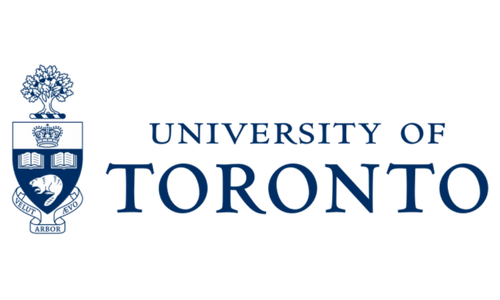 The University of Toronto logo with crest and text in blue and white.