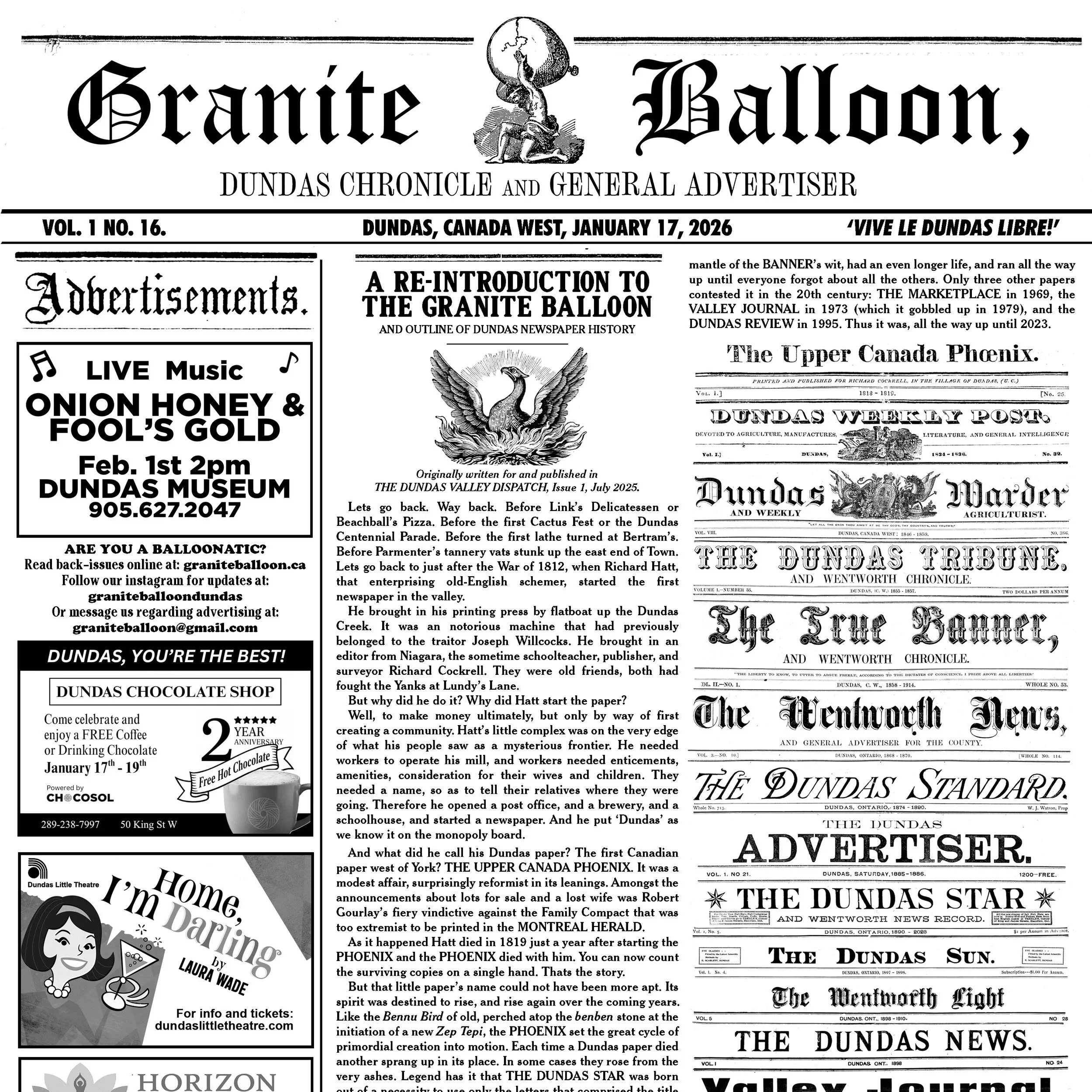 Vol 1. No 16. January 17, 2026