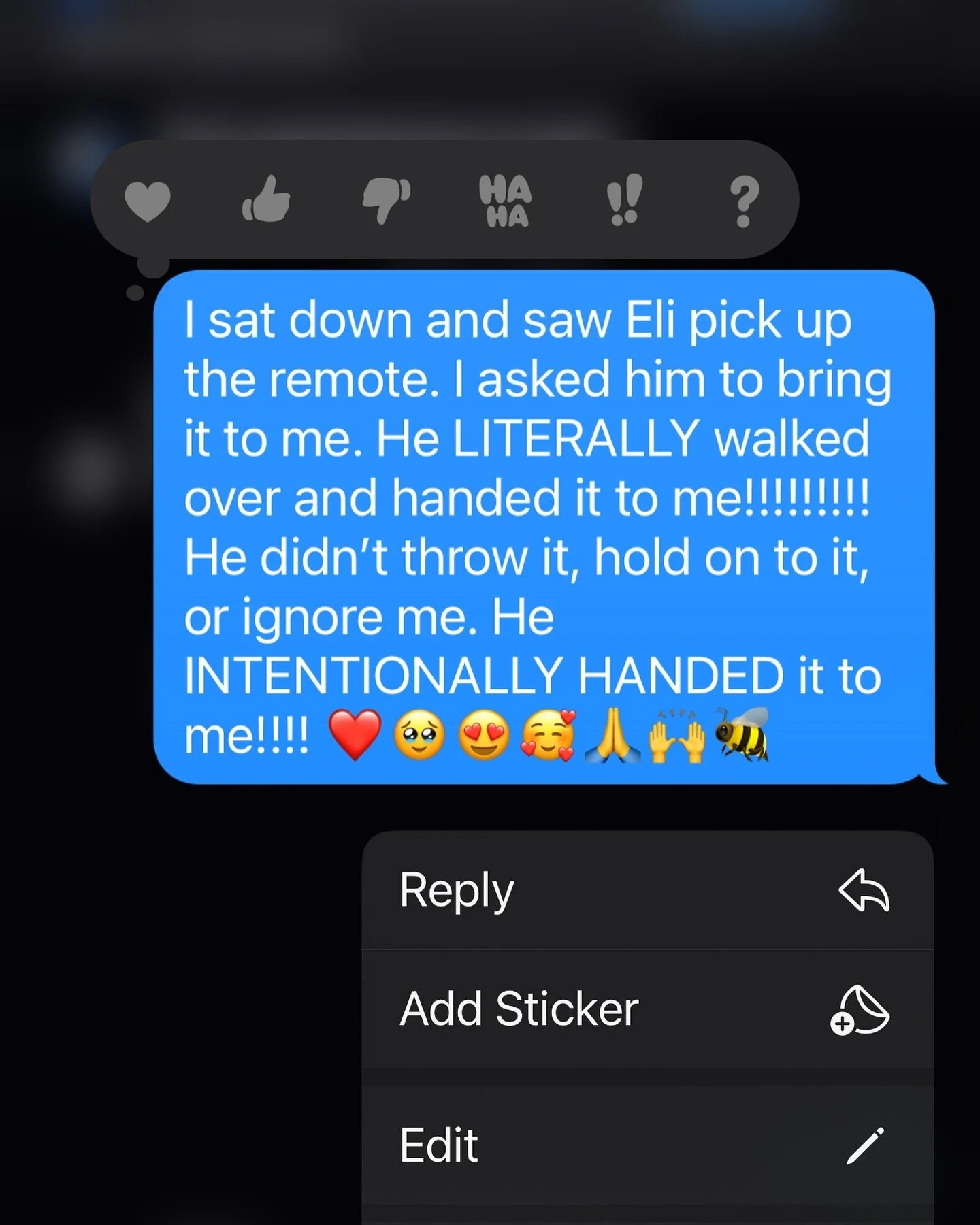 This is so Amazing 🤩 

I sat down and saw Eli pick up the remote. I asked him to bring it to me. He LITERALLY walked over and handed it to me!!!!!!!!! He didn&rsquo;t throw it, hold on to it, or ignore me. He INTENTIONALLY HANDED it to me!!!! ❤️🥹😍