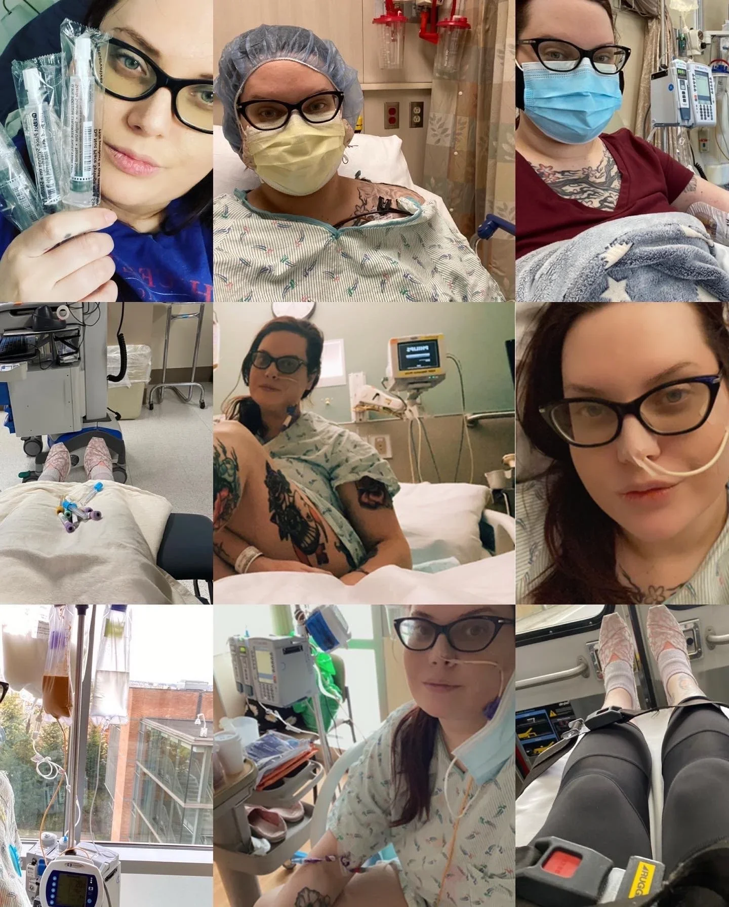 collage of photos from stephanies hospital experiences, bariatric warrior