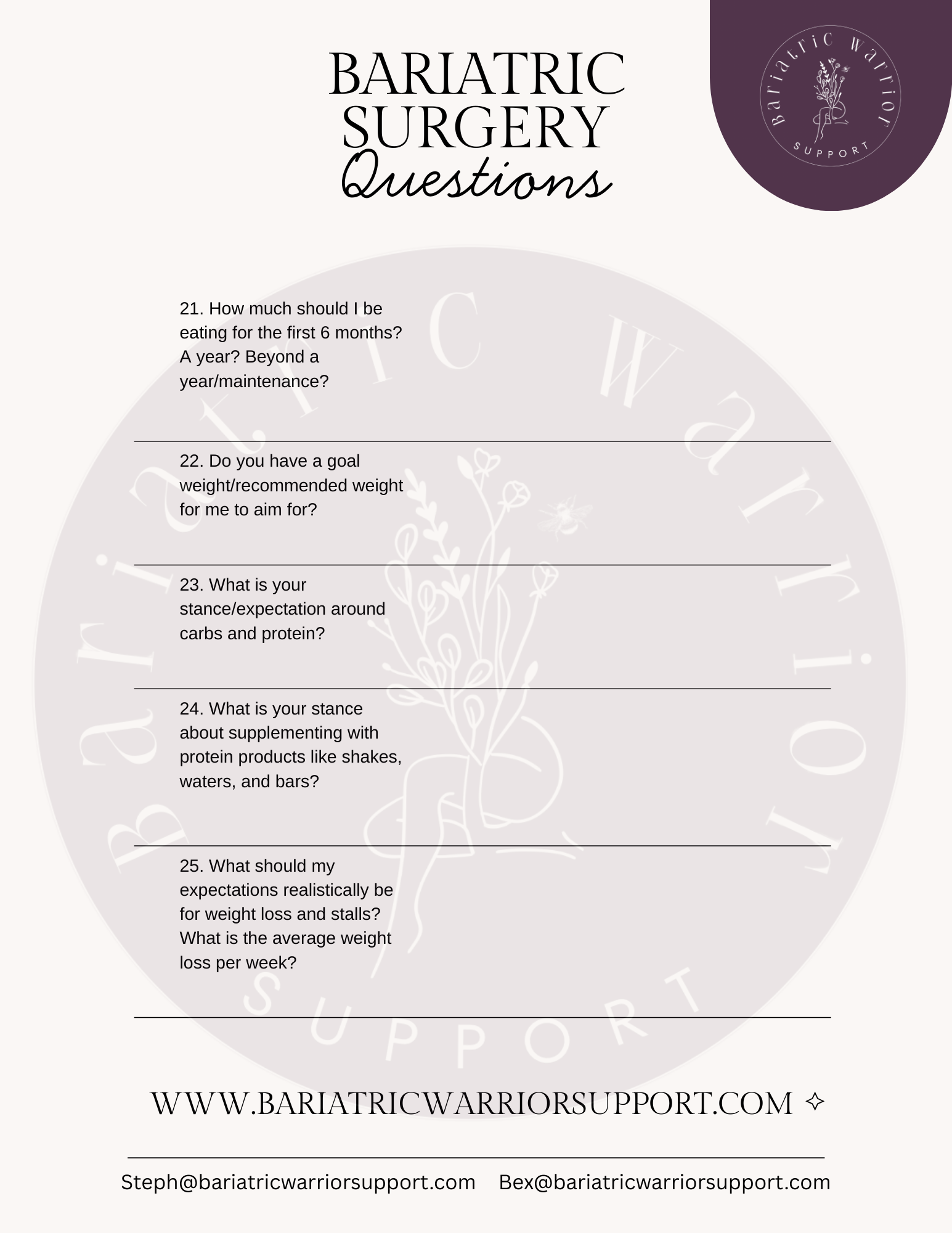 Bariatric Sugery Question Page 3