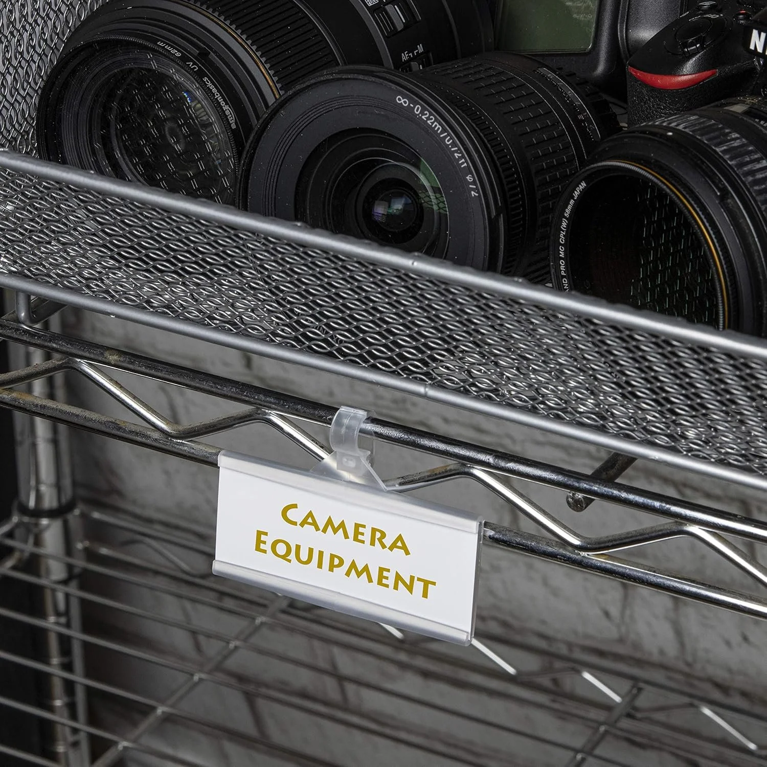 Plastic Wire Shelf Label Holder with Tight Snap Lock Closure