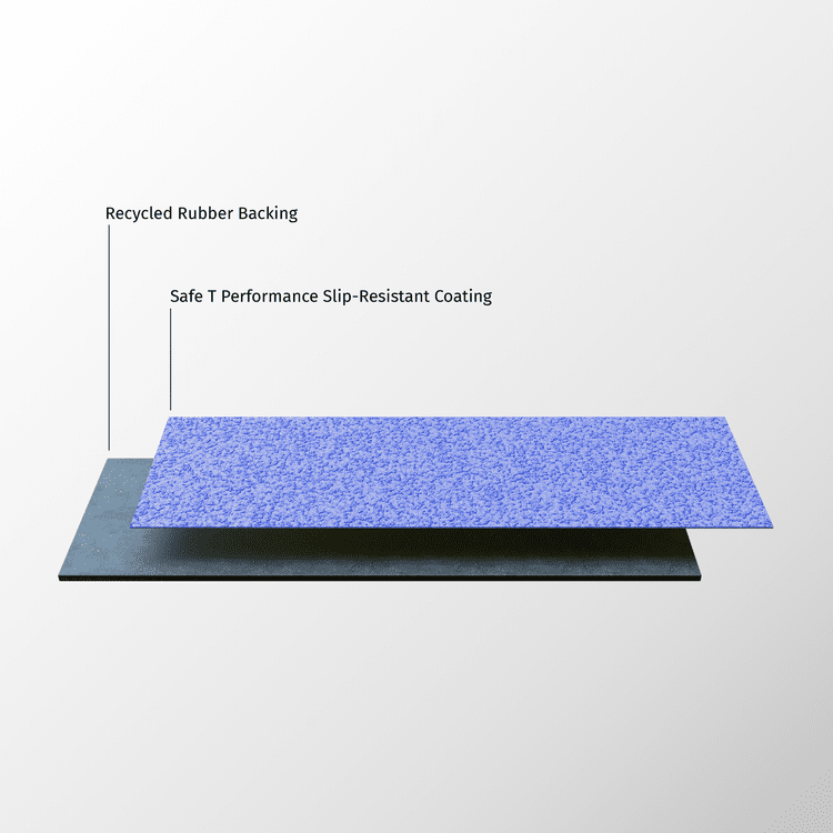 Safe-T Impact slip-resistant flooring with rubber backing