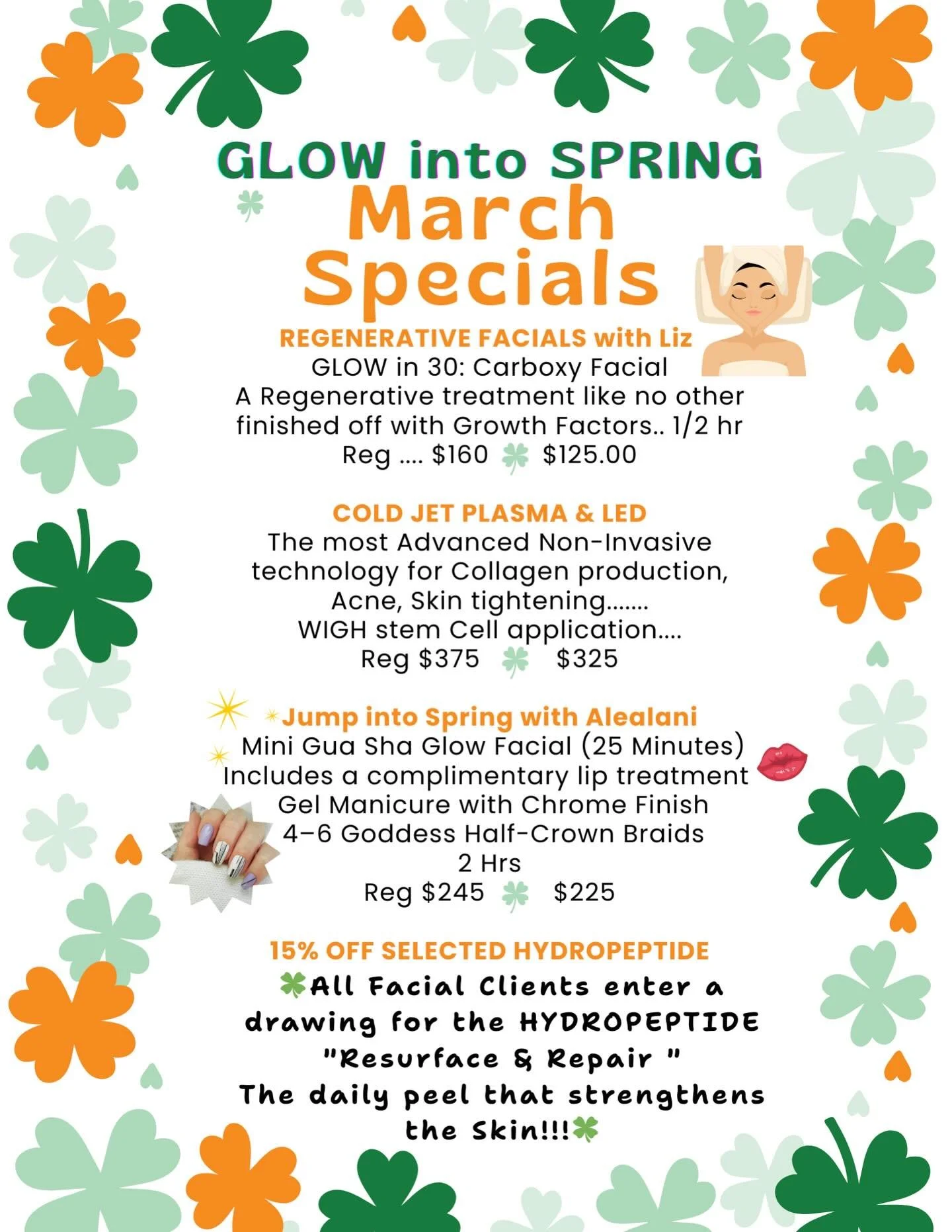 Regenerative facials used advanced non-surgical techniques (cold jet plasma, microneedling, microcurrent) and products (stem cells , growth factors) to stimulate the skins own repair mechanisms rather than just exfoliating and moisturizing.
They boos