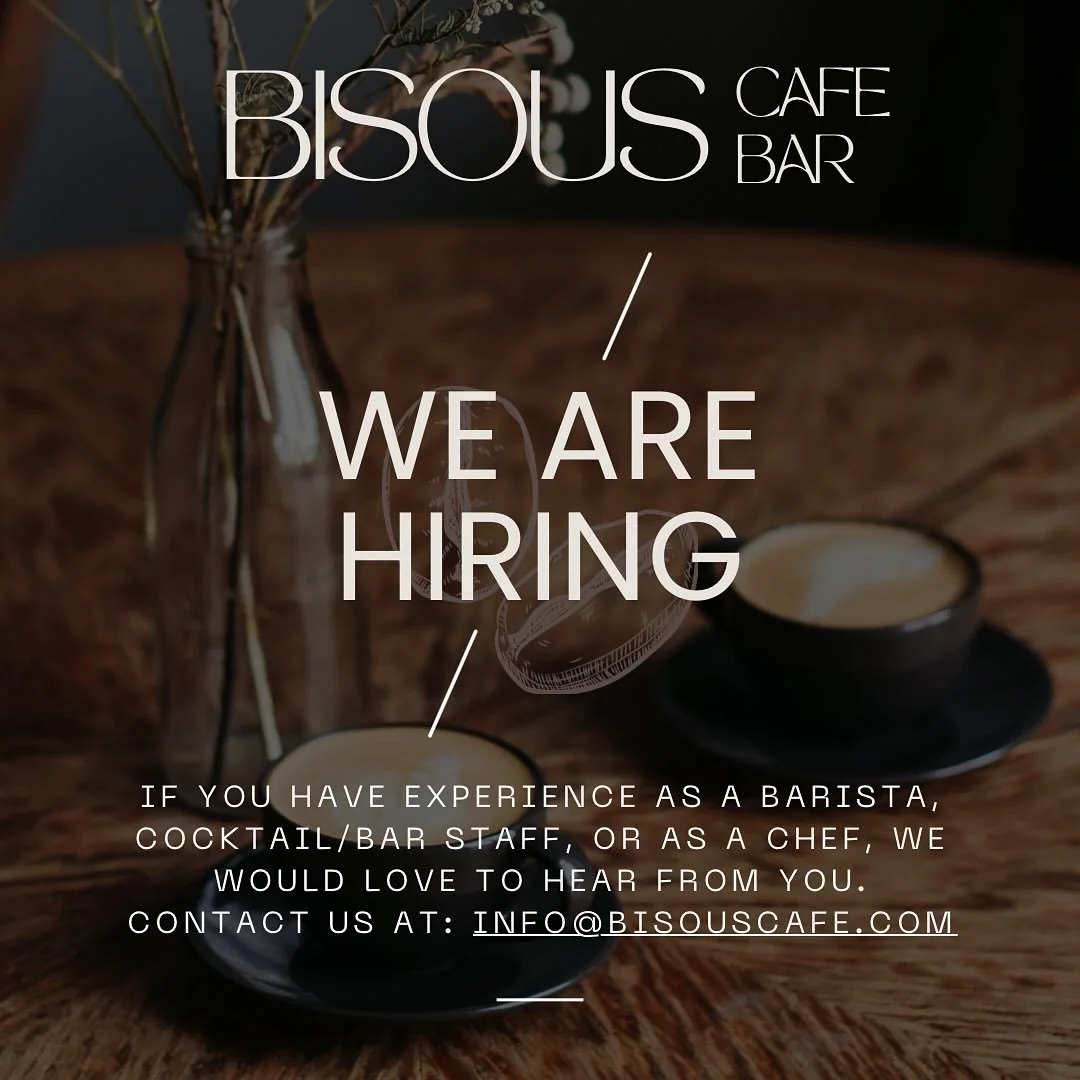 ☕️WE ARE HIRING! 🍷
Full time, Part time, Manager, Servers&hellip;get in touch for more information, we&rsquo;d love to hear from you if you want to be part of the team! 
Experience in bar work, cheffing, serving or as baristas preferred but full tra