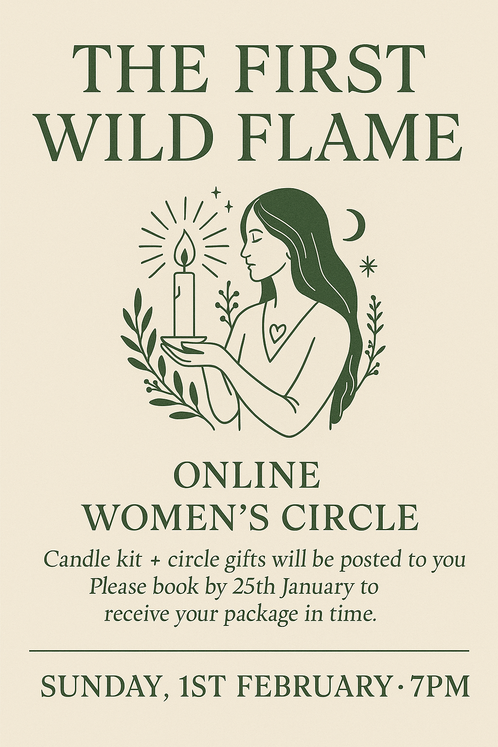 🌕🔥 THE FIRST WILD FLAME  An Imbolc + Leo Full Moon Women’s Circle (online)