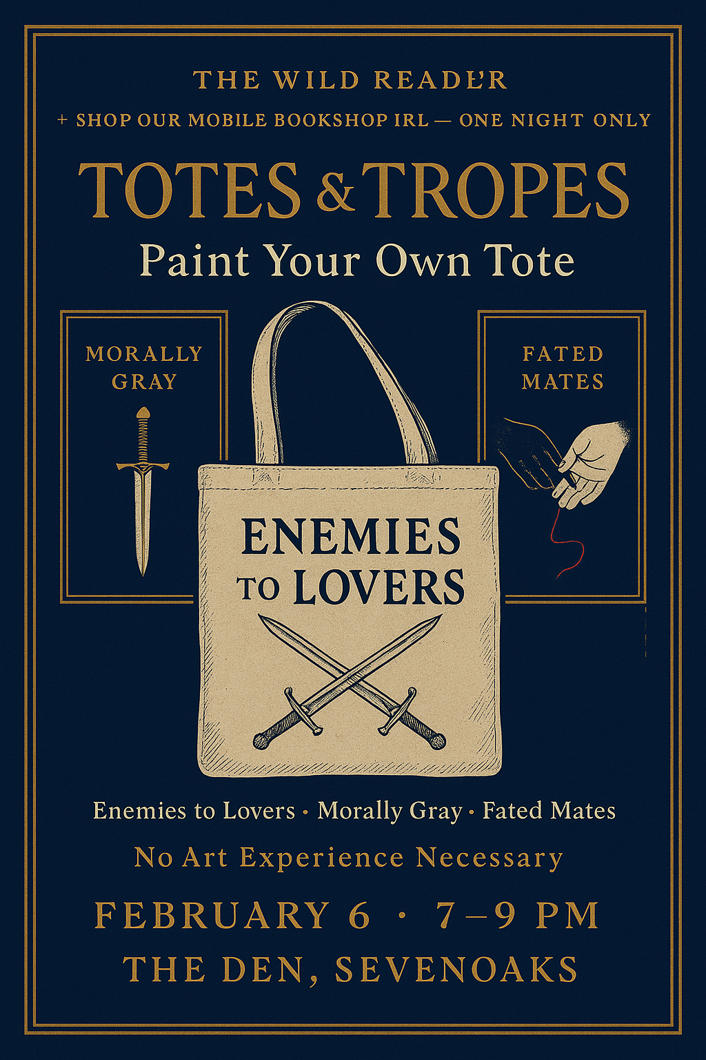 Totes & Tropes – Paint Your Own Bookish Tote