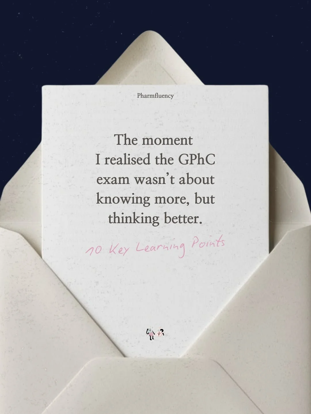 So many people revise for the GPhC exam by trying to memorise everything &amp; then feel deflated when questions don&rsquo;t look the way they expected.

Here&rsquo;s the thing I wish someone had told me earlier:

The GPhC exam isn&rsquo;t testing ho