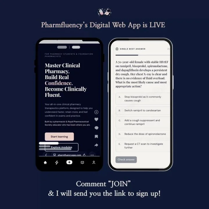 So many of you have messaged me over the past few months asking:
 
&ldquo;Do you have digital access to your clinical pharmacy study notes?&rdquo;

I'm so excited to finally say, it's here!

Say hello to @pharmfluency&rsquo;s Clinical Pharmacy Digita