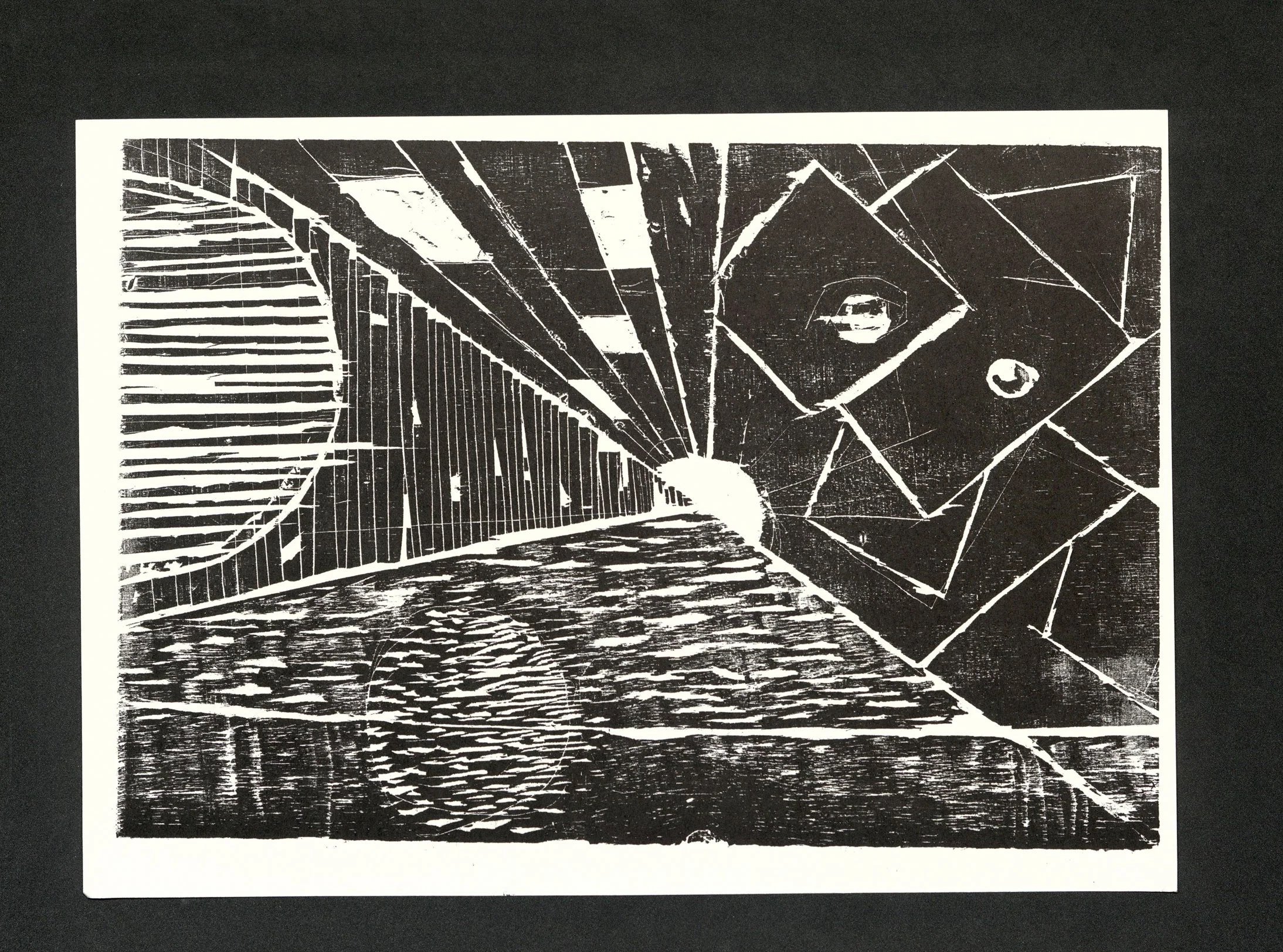 Schon damals eigentlich nicht wirklich anwesend / Holzschnitt