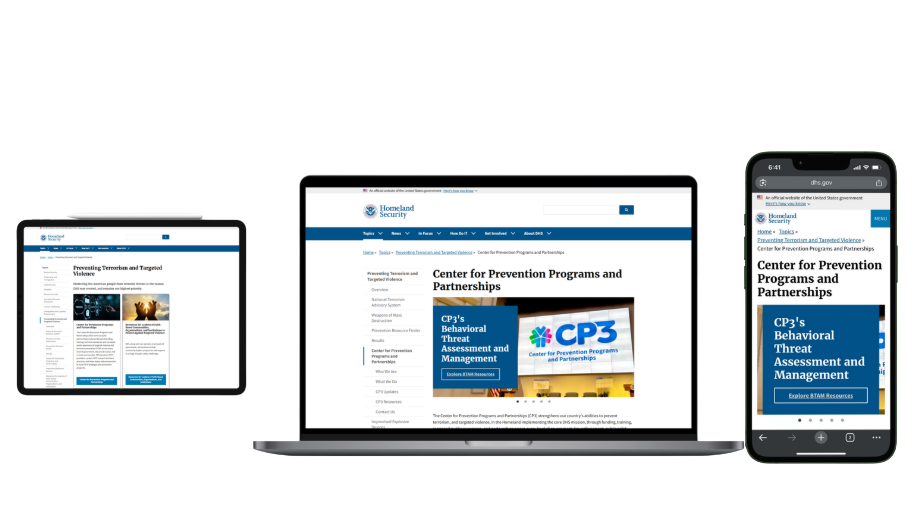 CP3 website across devices