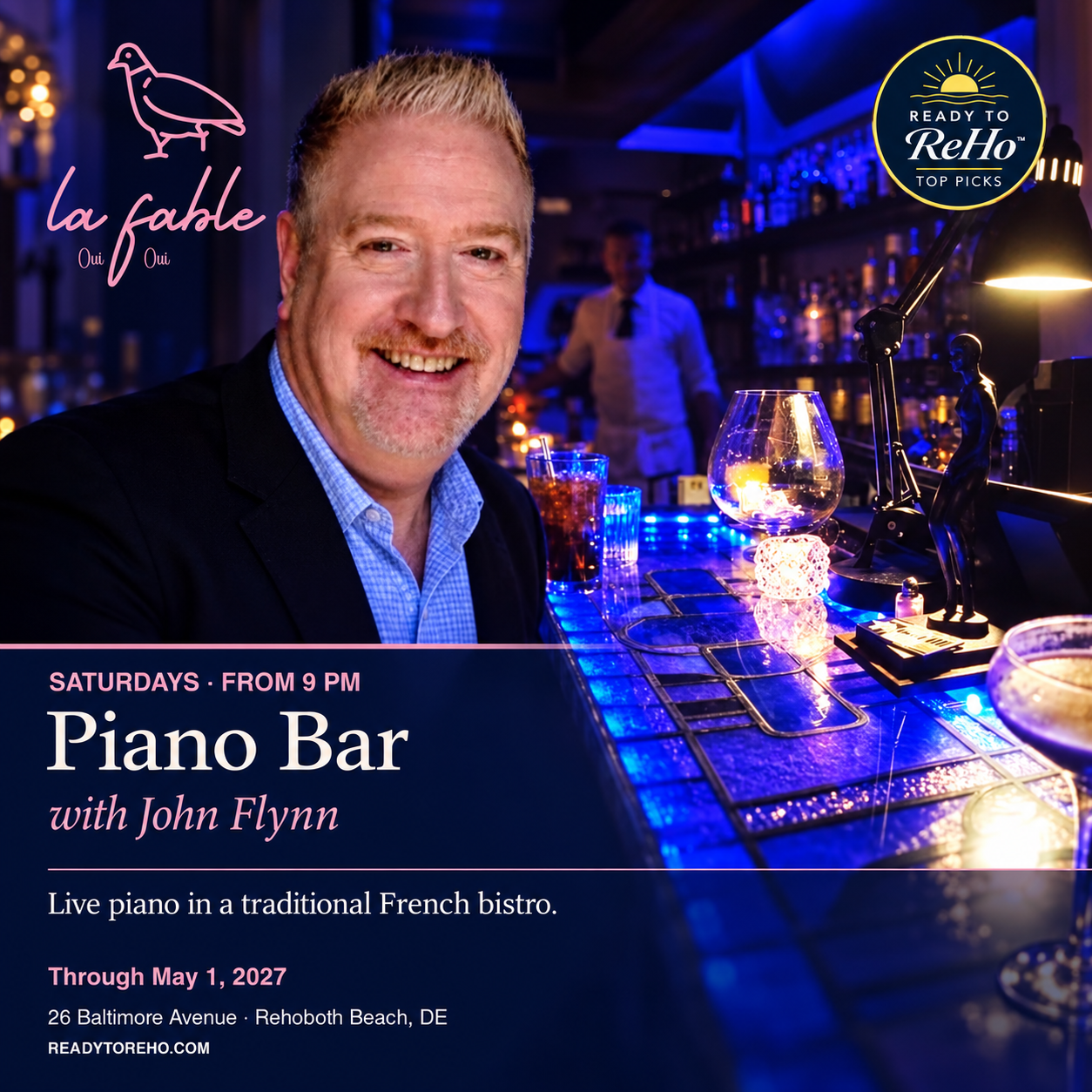 Piano Bar with John Flynn at La Fable