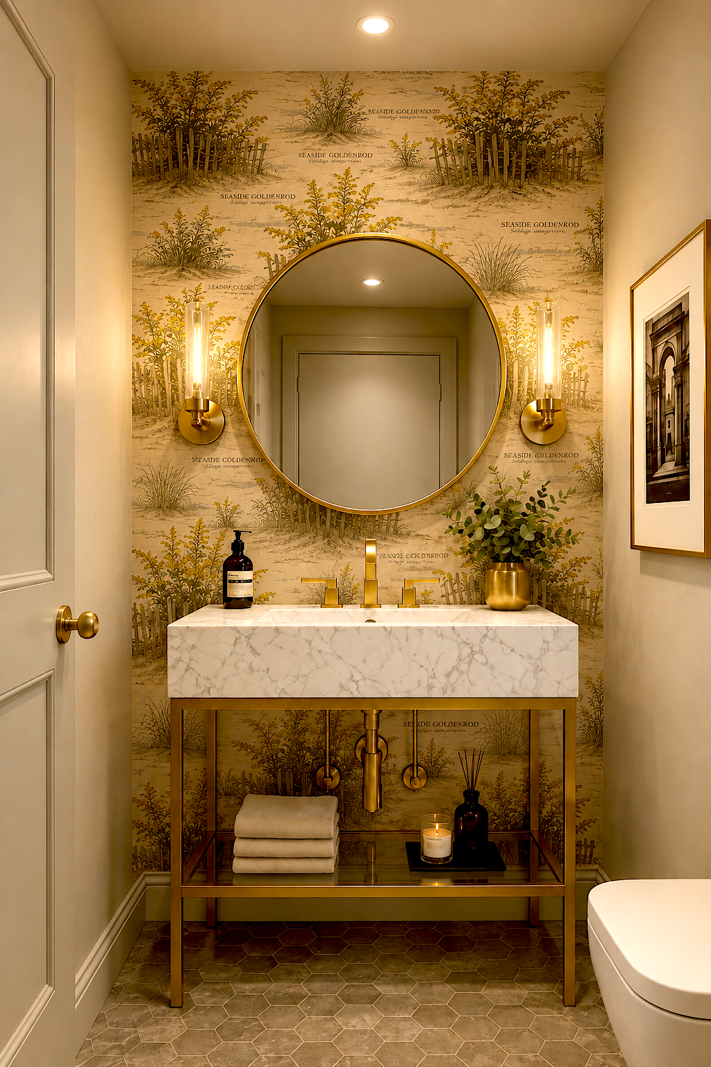 Seaside Goldenrod Powder Room Accent Wall.png