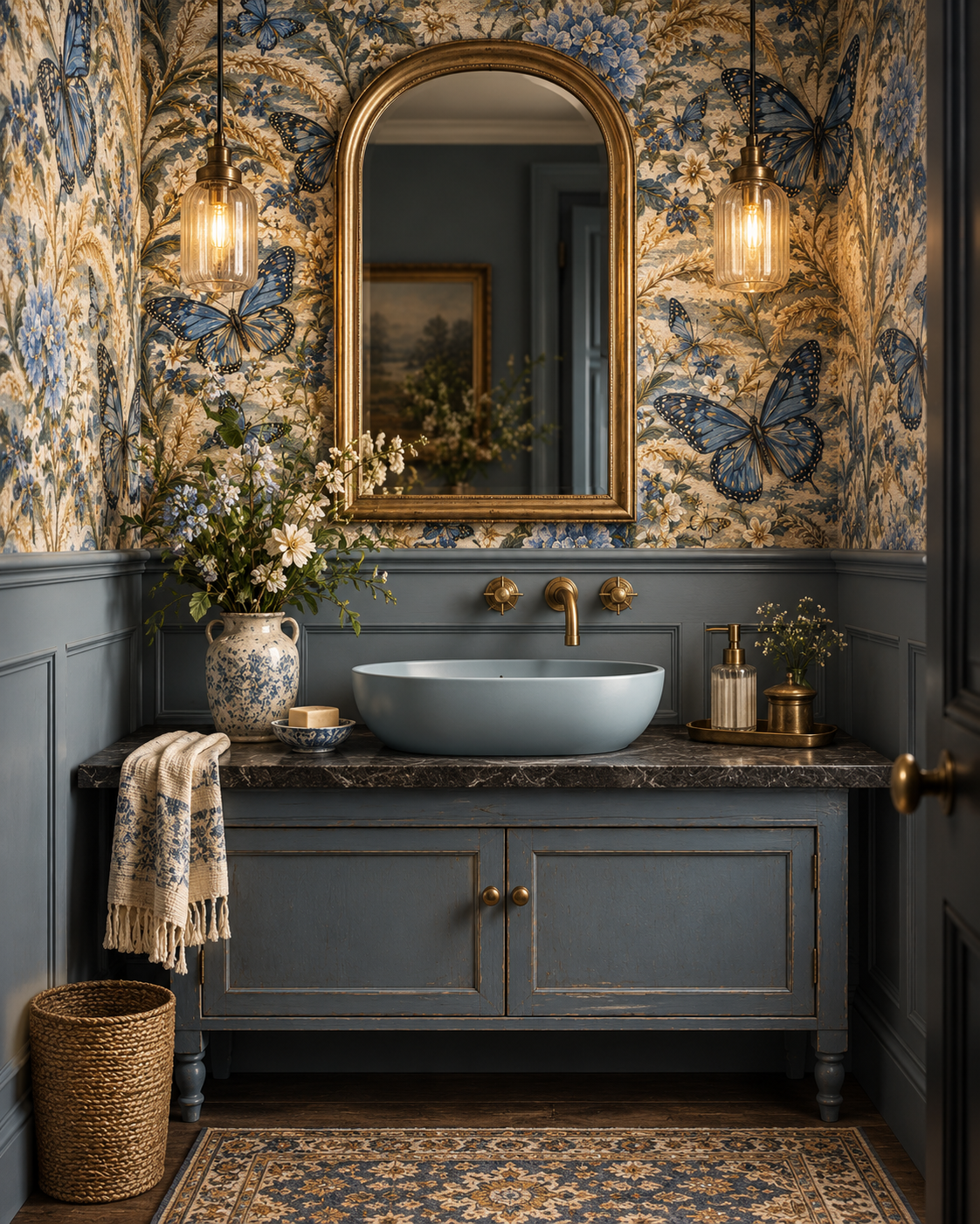 Butterfly Blue and Gold Vanity Nook.png