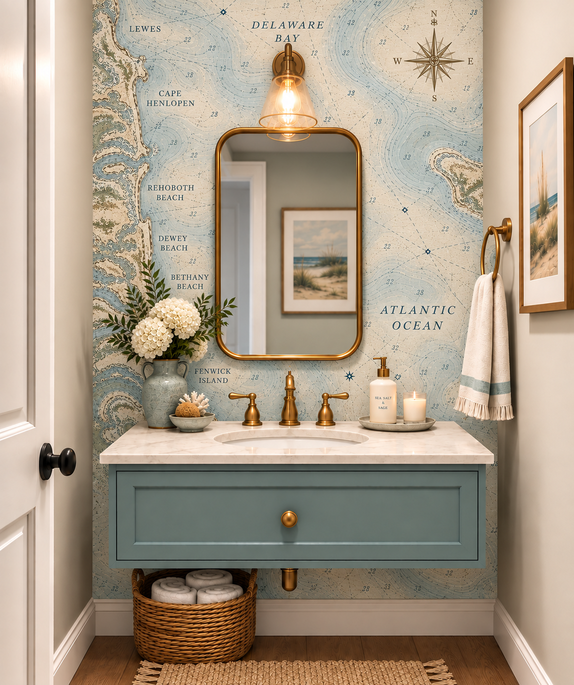 Coastal Delaware Map Powder Room.png